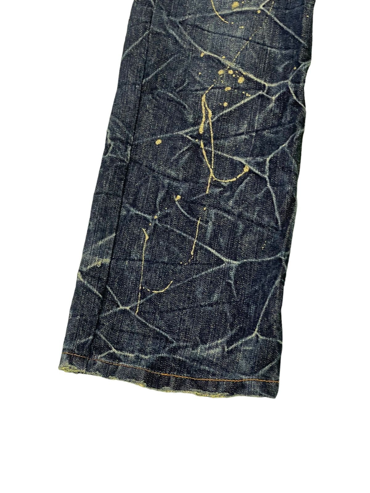 Japanese Brand Painted Jeans Nylaus Acid Wash Slim Denim Low Rise 4🟦6 Size US 29 - 5 Thumbnail