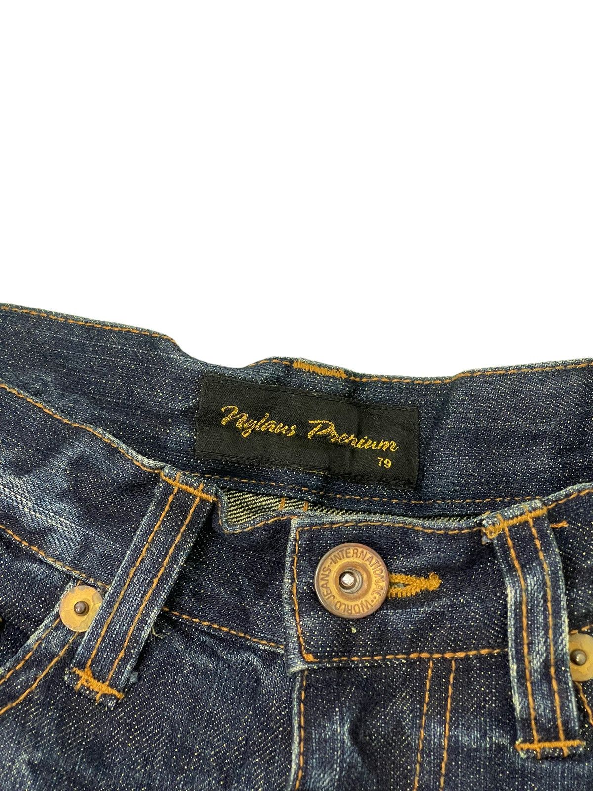 Japanese Brand Painted Jeans Nylaus Acid Wash Slim Denim Low Rise 4🟦6 Size US 29 - 11 Thumbnail