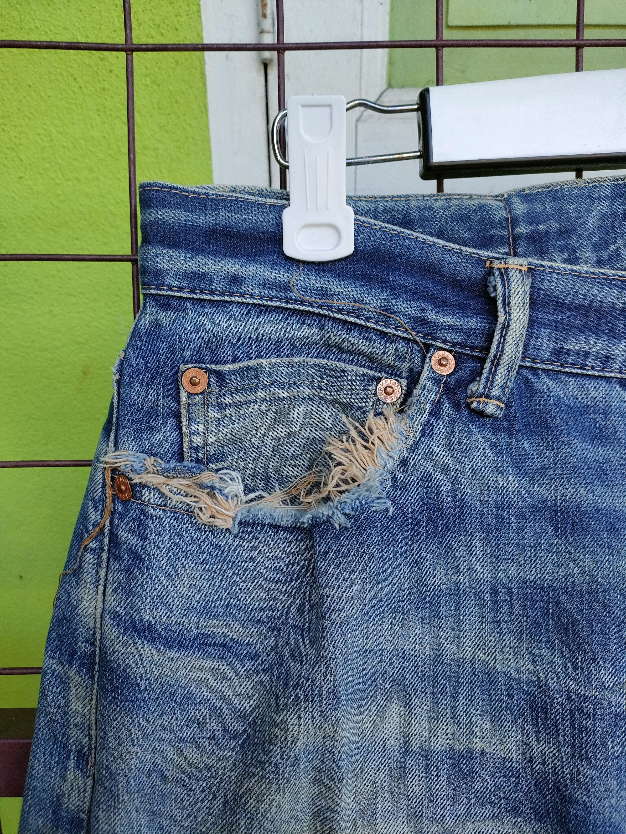Japanese Brand H.R Market Distressed Selvedge Denim Jeans Size US 32 / EU 48 - 10 Thumbnail