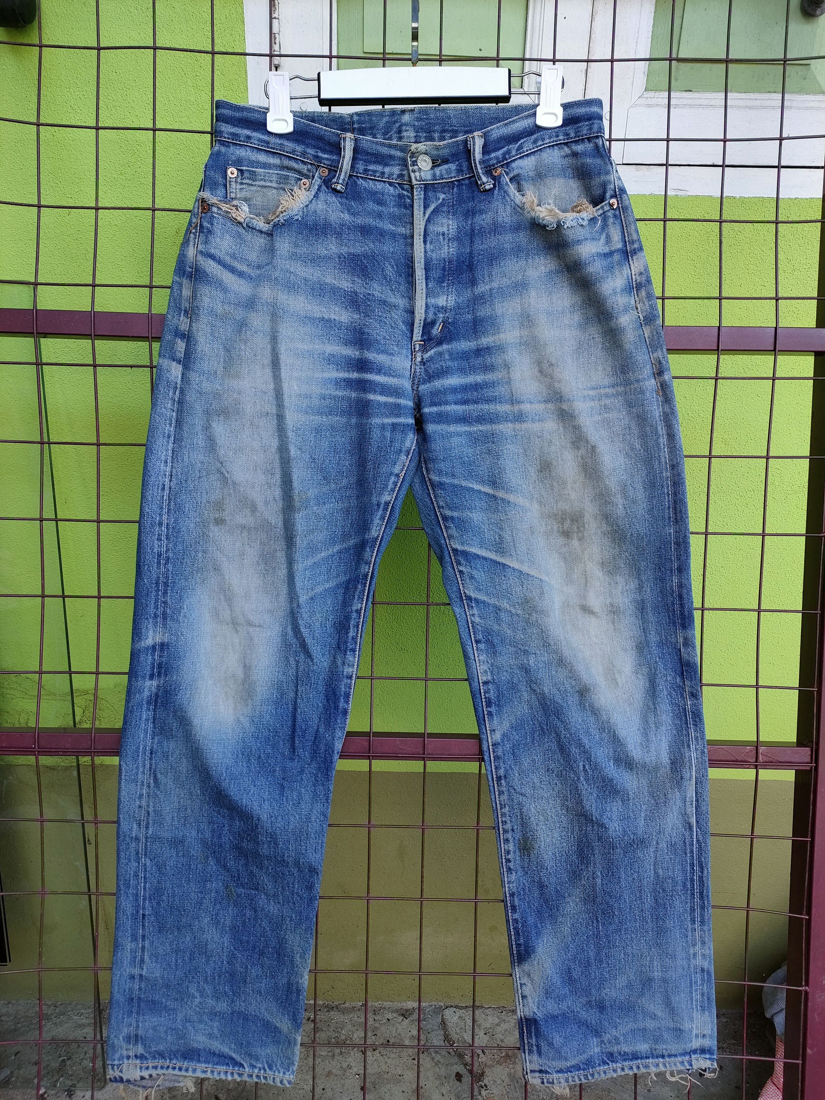 Japanese Brand H.R Market Distressed Selvedge Denim Jeans Size US 32 / EU 48 - 1 Thumbnail
