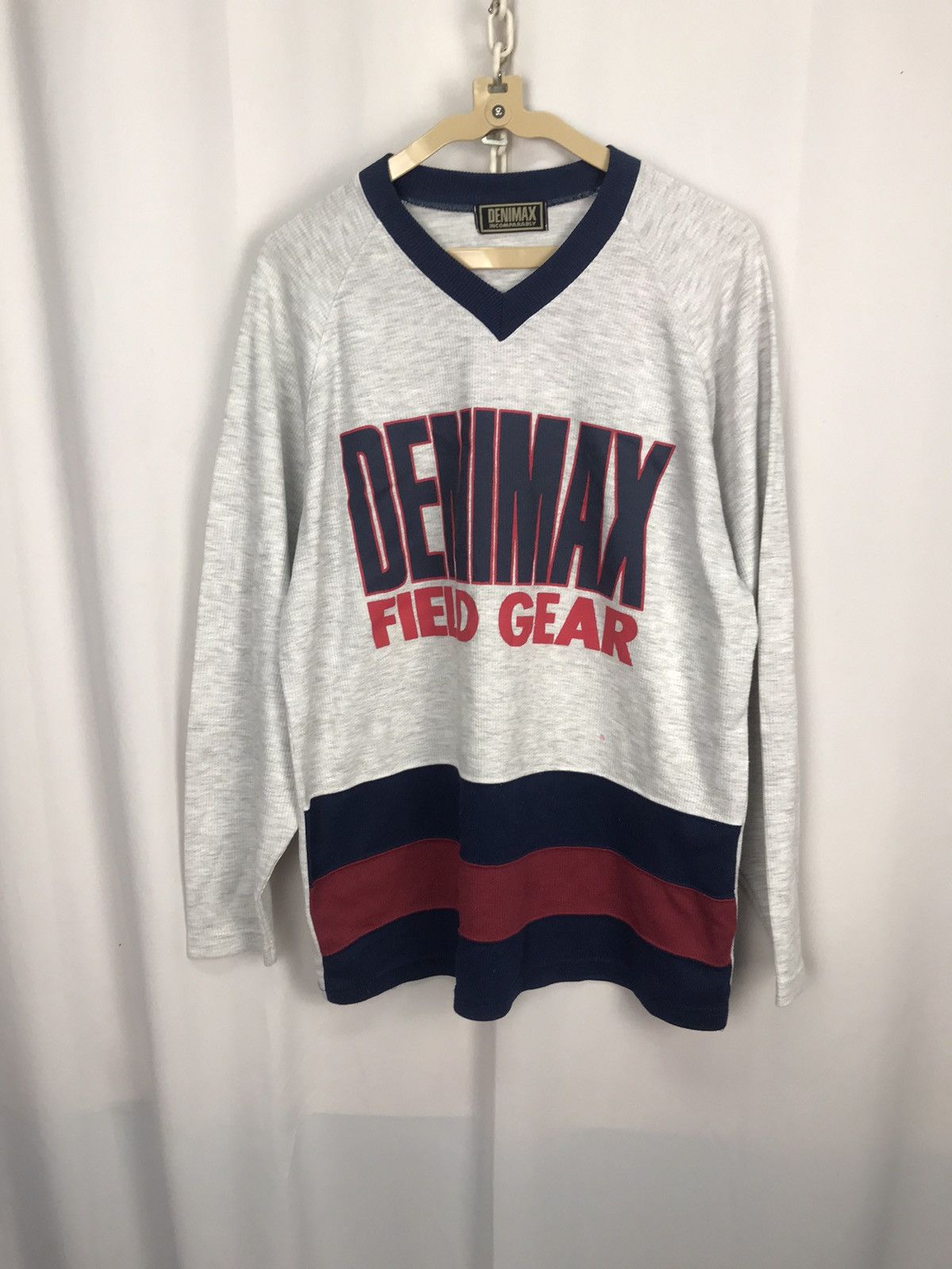 Japanese Brand Denimax vneck long sleeve shirts Size US L / EU 52-54 / 3 - 7 Thumbnail