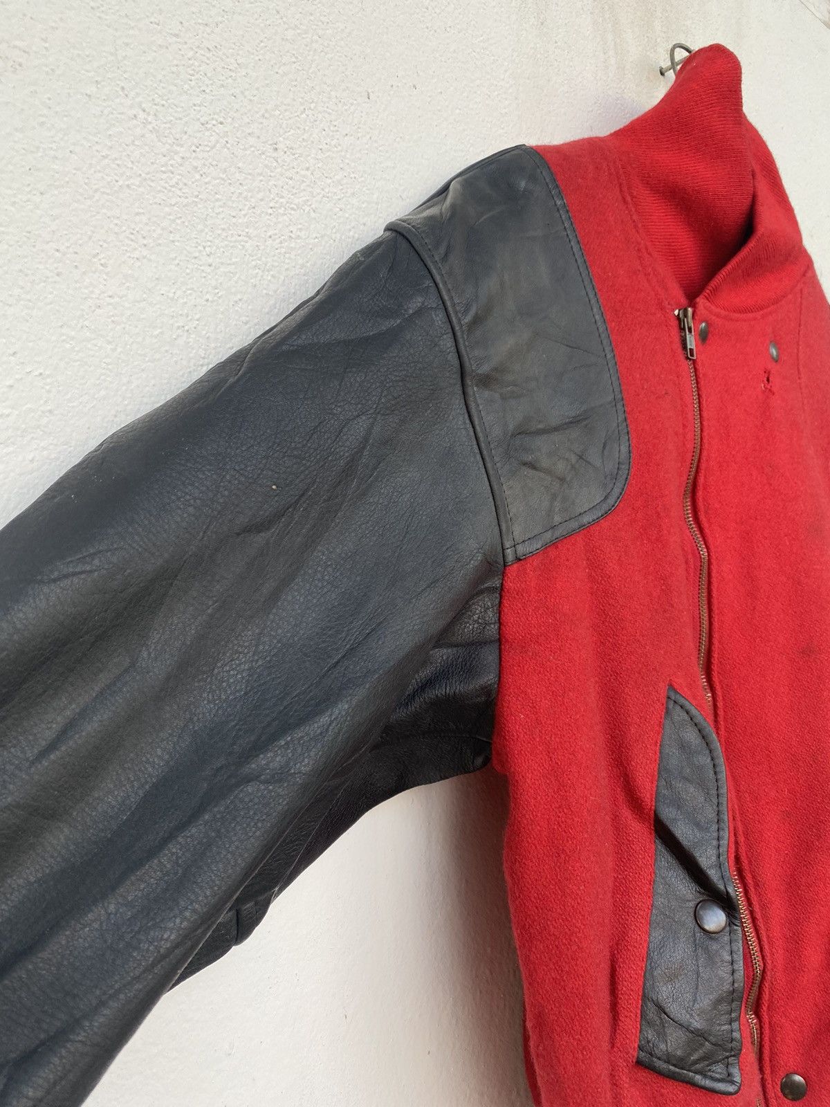 Vintage 🔥Vintage Robo Work Shop Varsity Leather Jacket Size US M / EU 48-50 / 2 - 5 Thumbnail