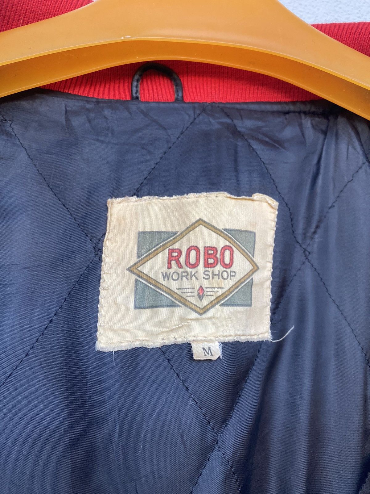 Vintage 🔥Vintage Robo Work Shop Varsity Leather Jacket Size US M / EU 48-50 / 2 - 15 Thumbnail