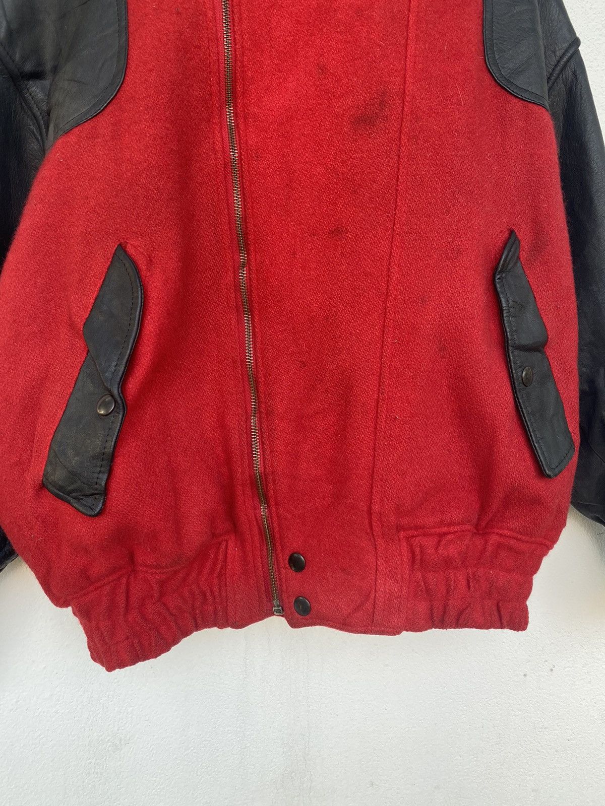 Vintage 🔥Vintage Robo Work Shop Varsity Leather Jacket Size US M / EU 48-50 / 2 - 3 Thumbnail