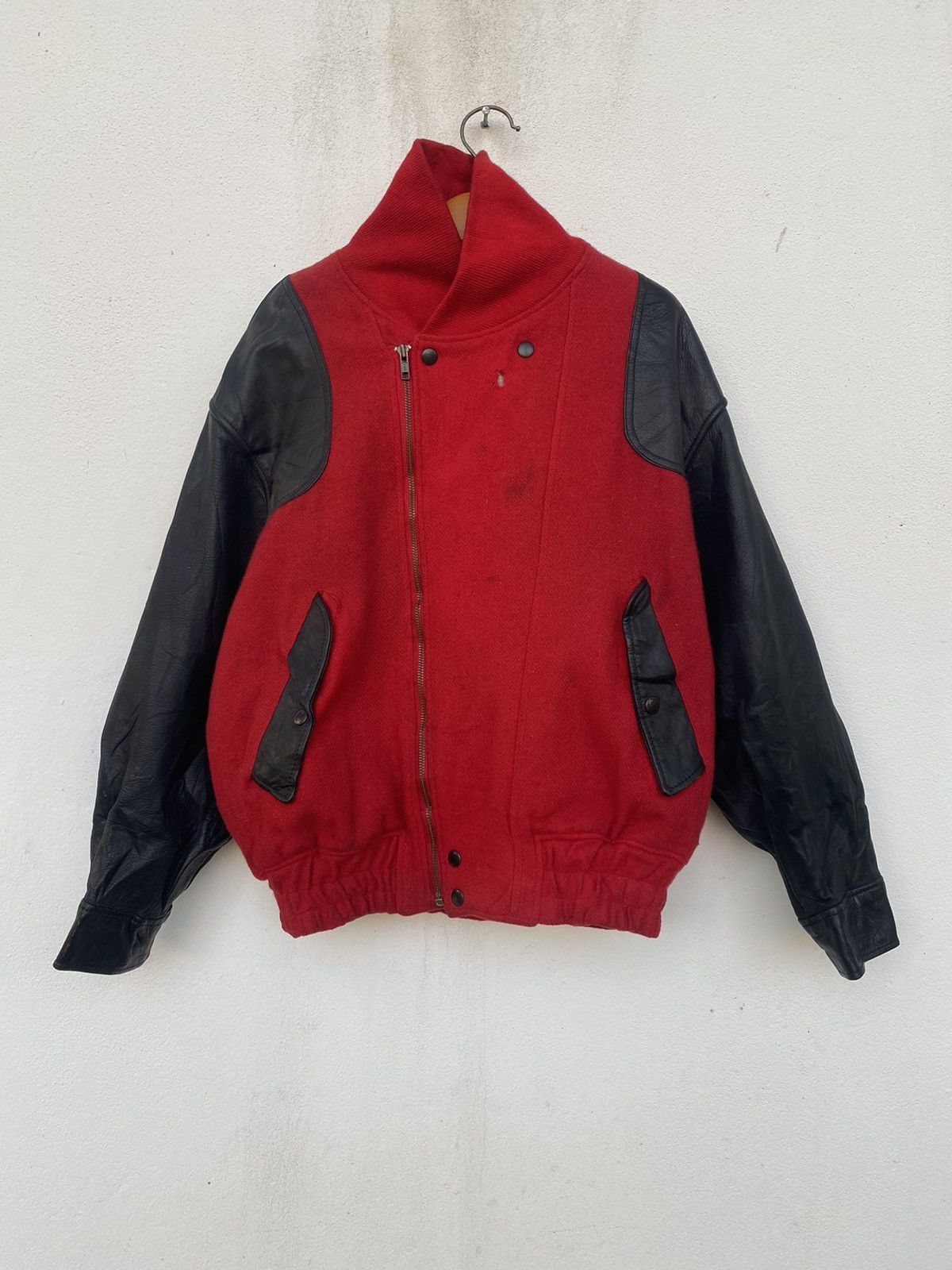 Vintage 🔥Vintage Robo Work Shop Varsity Leather Jacket Size US M / EU 48-50 / 2 - 1 Thumbnail
