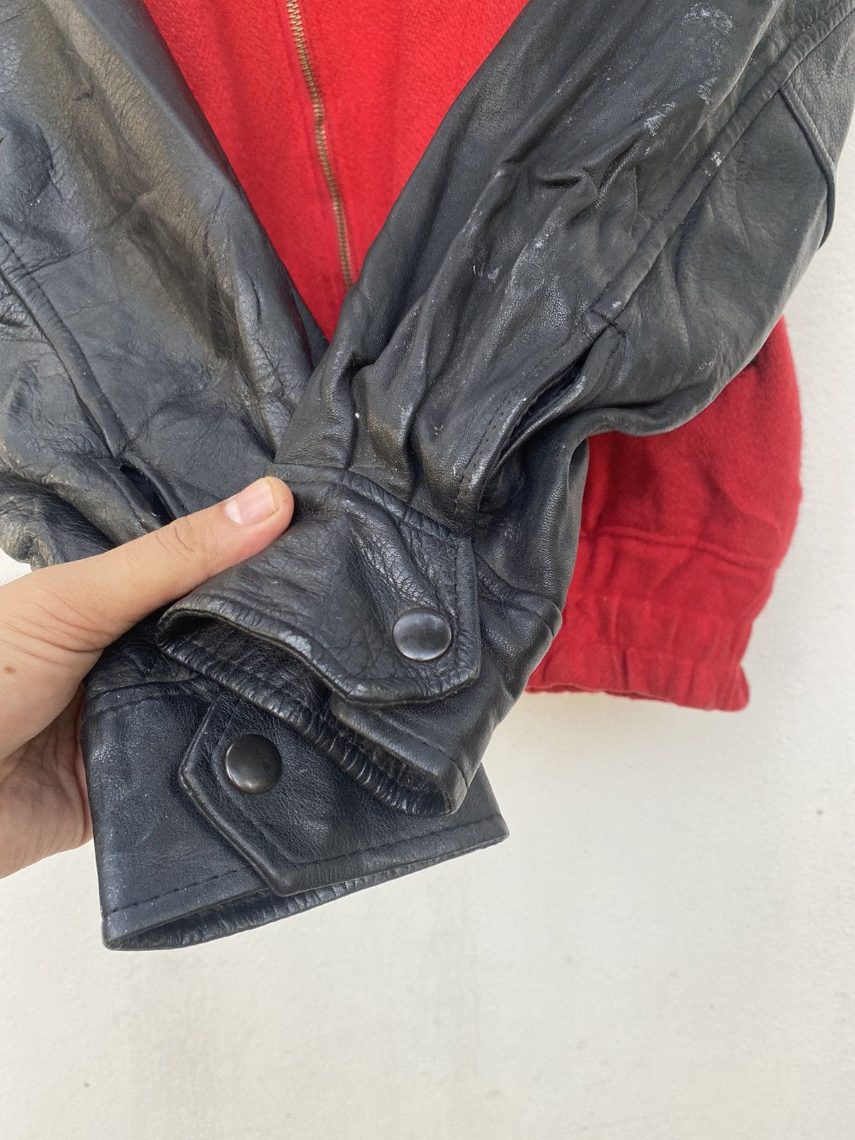 Vintage 🔥Vintage Robo Work Shop Varsity Leather Jacket Size US M / EU 48-50 / 2 - 6 Thumbnail