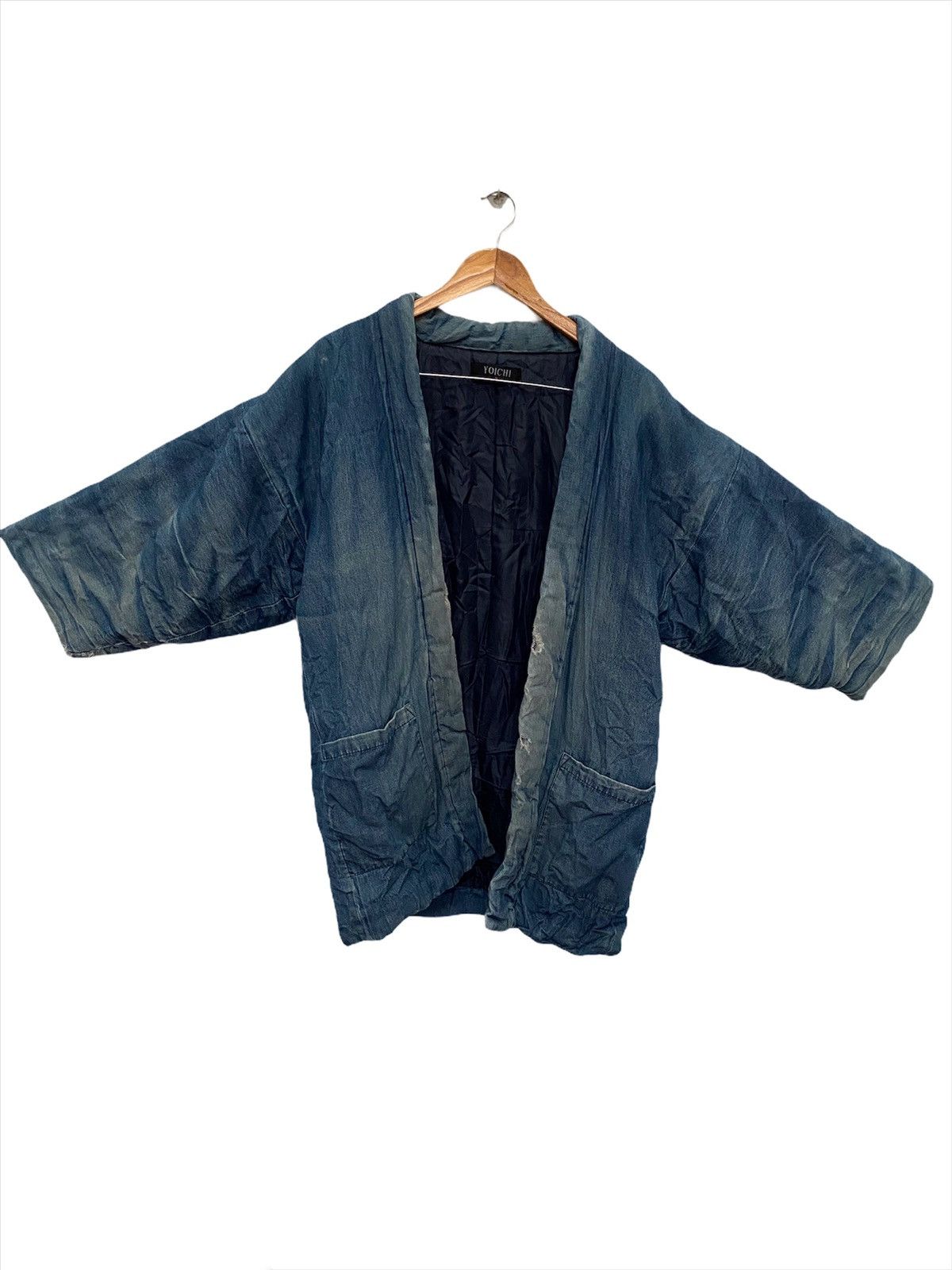 Blue Blue Japan × Japanese Brand Yoichi Kimono Blue Indigo Dyed Woven design Vintage Size US L / EU 52-54 / 3 - 2 Thumbnail