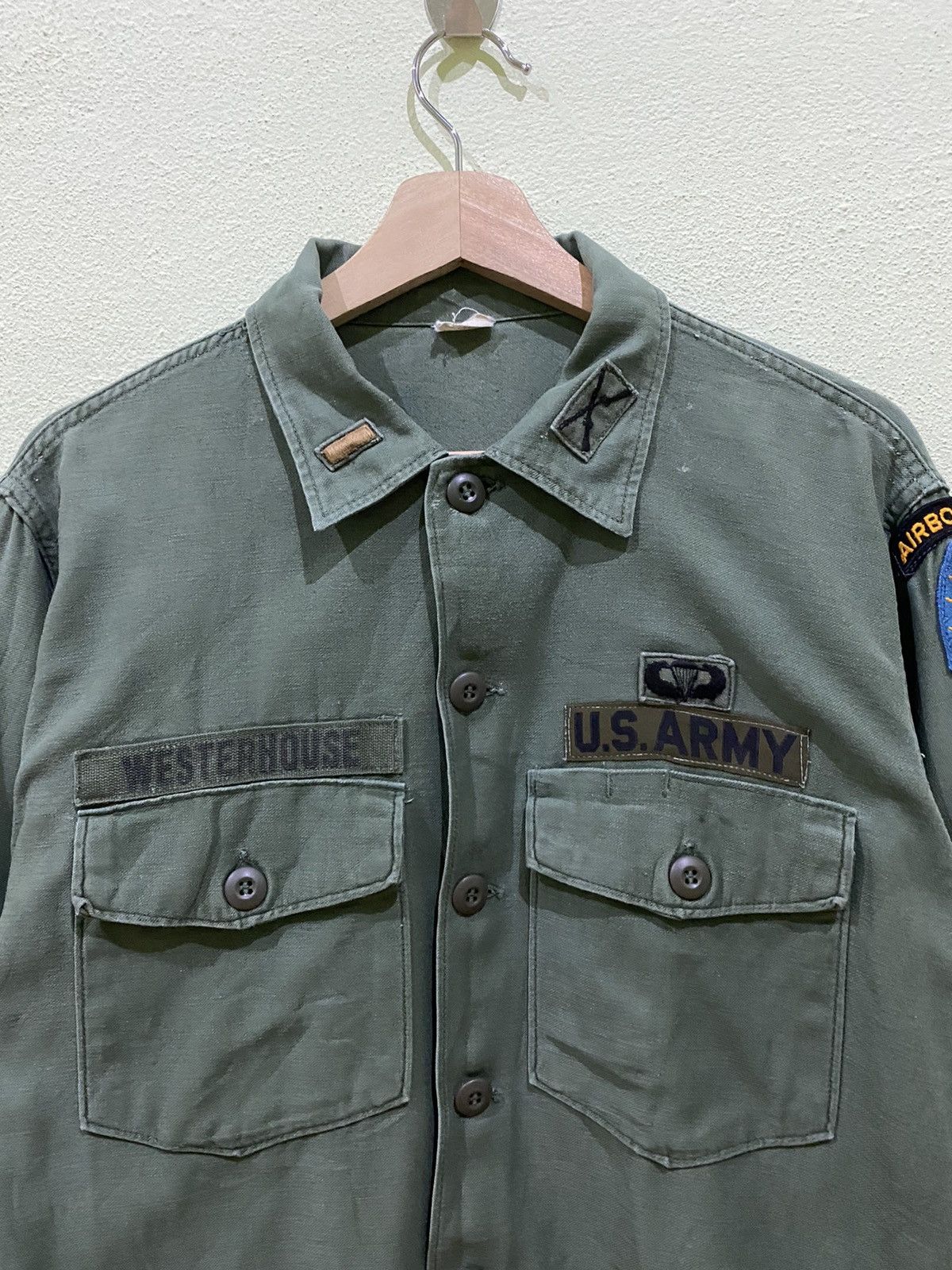 Vintage VINTAGE US ARMY BUTTON SHIRT Size US M / EU 48-50 / 2 - 2 Thumbnail