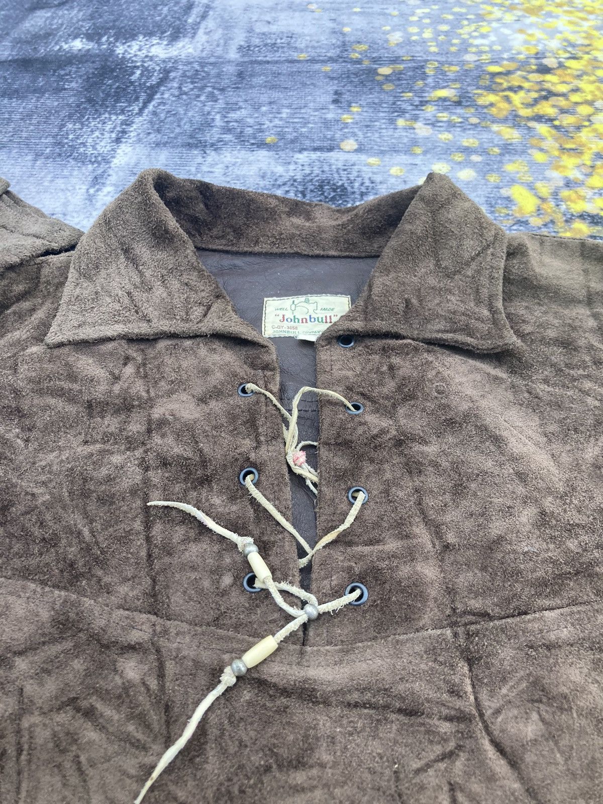 Johnbull JOHN BULL WESTERN SUEDE LEATHER LACE UP SHIRT Size US S / EU 44-46 / 1 - 4 Thumbnail