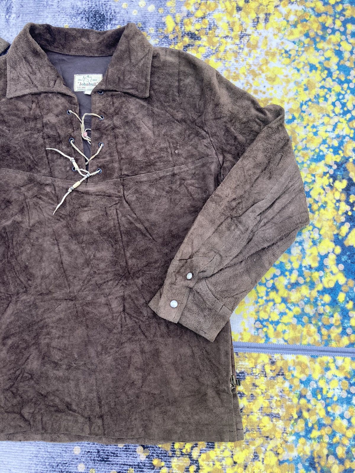 Johnbull JOHN BULL WESTERN SUEDE LEATHER LACE UP SHIRT Size US S / EU 44-46 / 1 - 3 Thumbnail