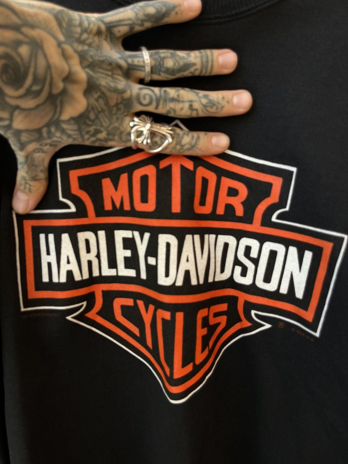 Harley Davidson × Vintage Vintage OG Black HARLEY DAVIDSON Sweater Sweatshirt XXL 2XL Size US XXL / EU 58 / 5 - 3 Thumbnail