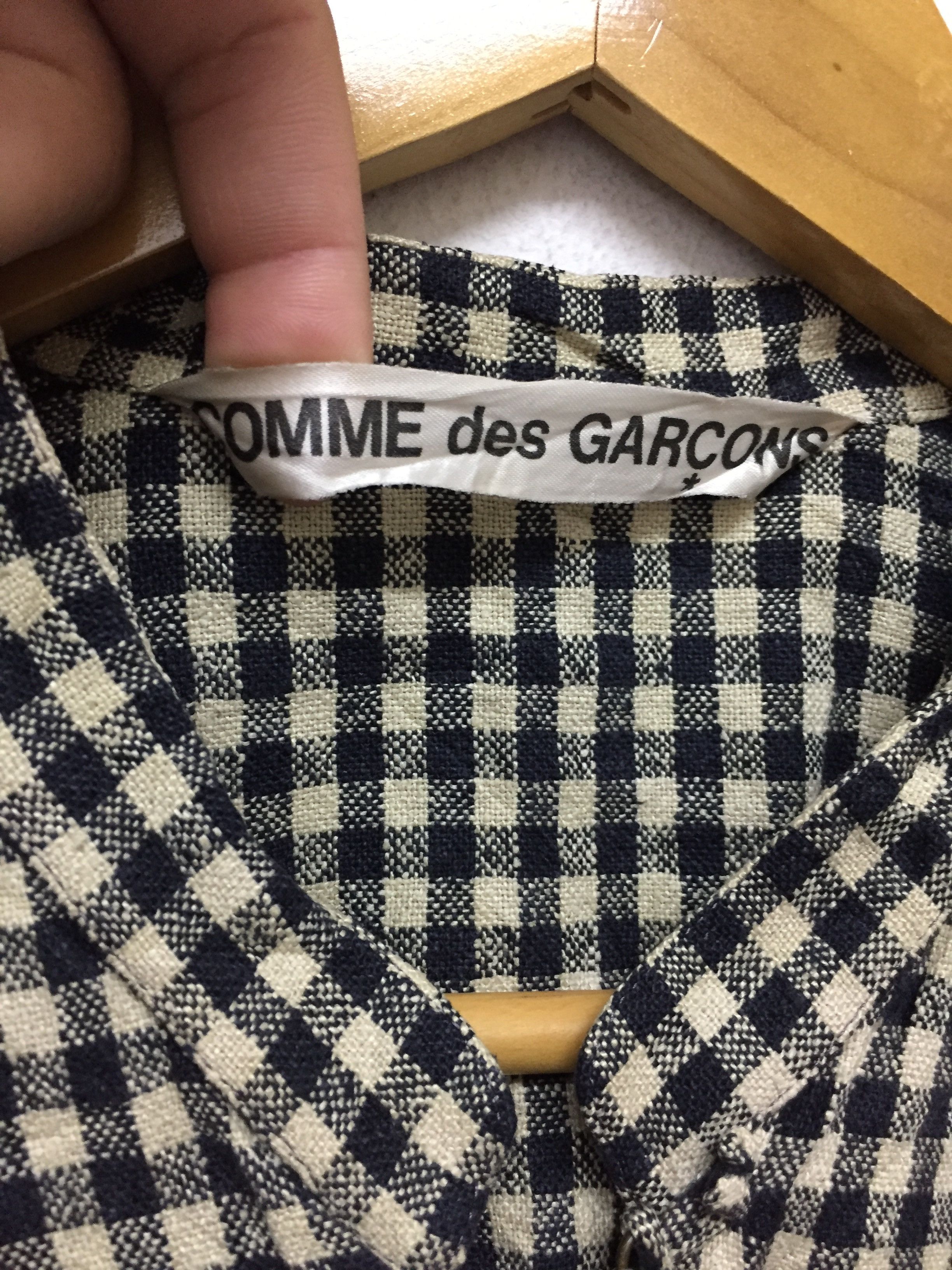Comme des Garcons × Rei Kawakubo 70's Asymmetrical Mandarin checkered Shirt Size L / US 10 / IT 46 - 12 Thumbnail