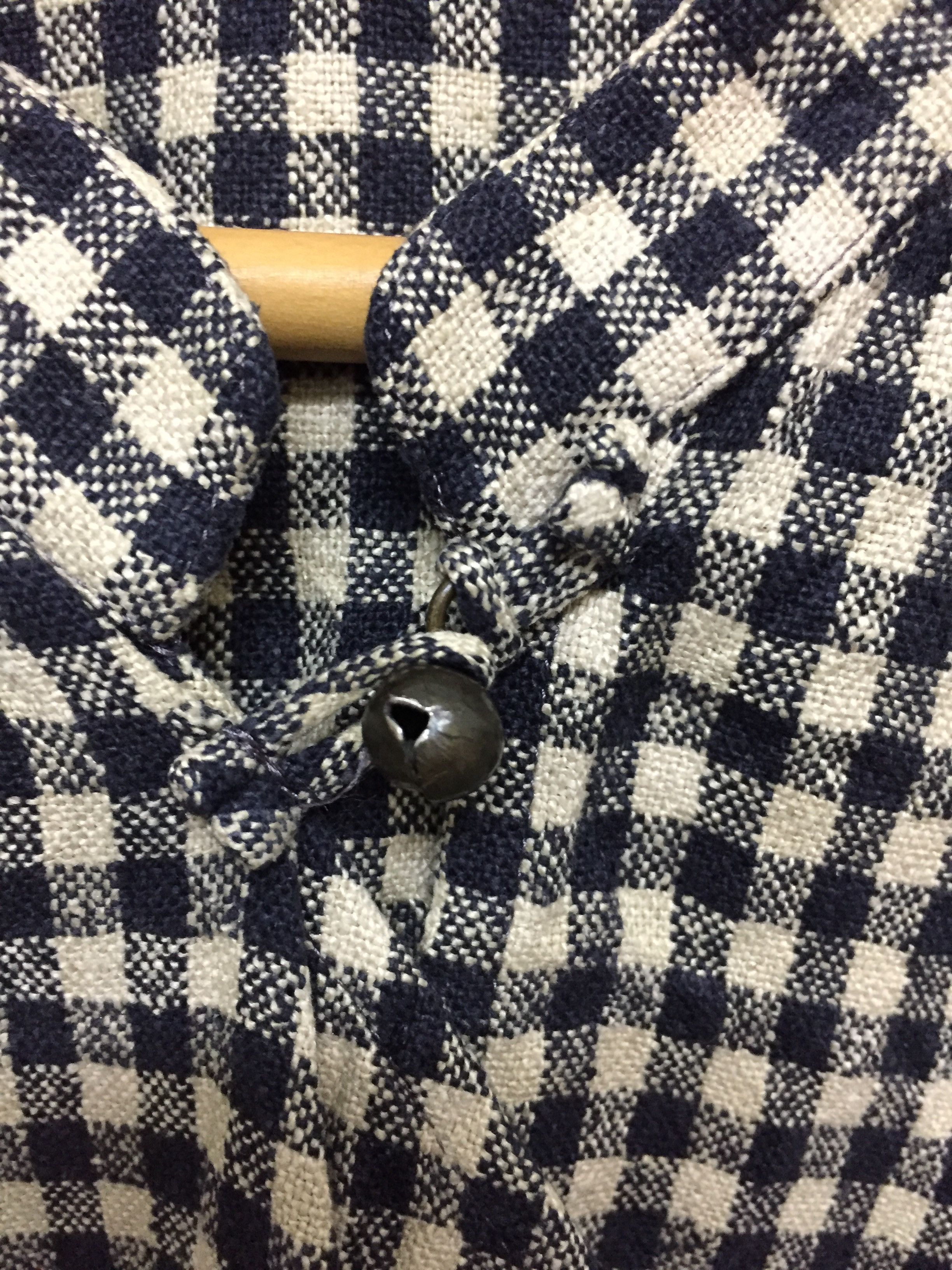 Comme des Garcons × Rei Kawakubo 70's Asymmetrical Mandarin checkered Shirt Size L / US 10 / IT 46 - 9 Thumbnail