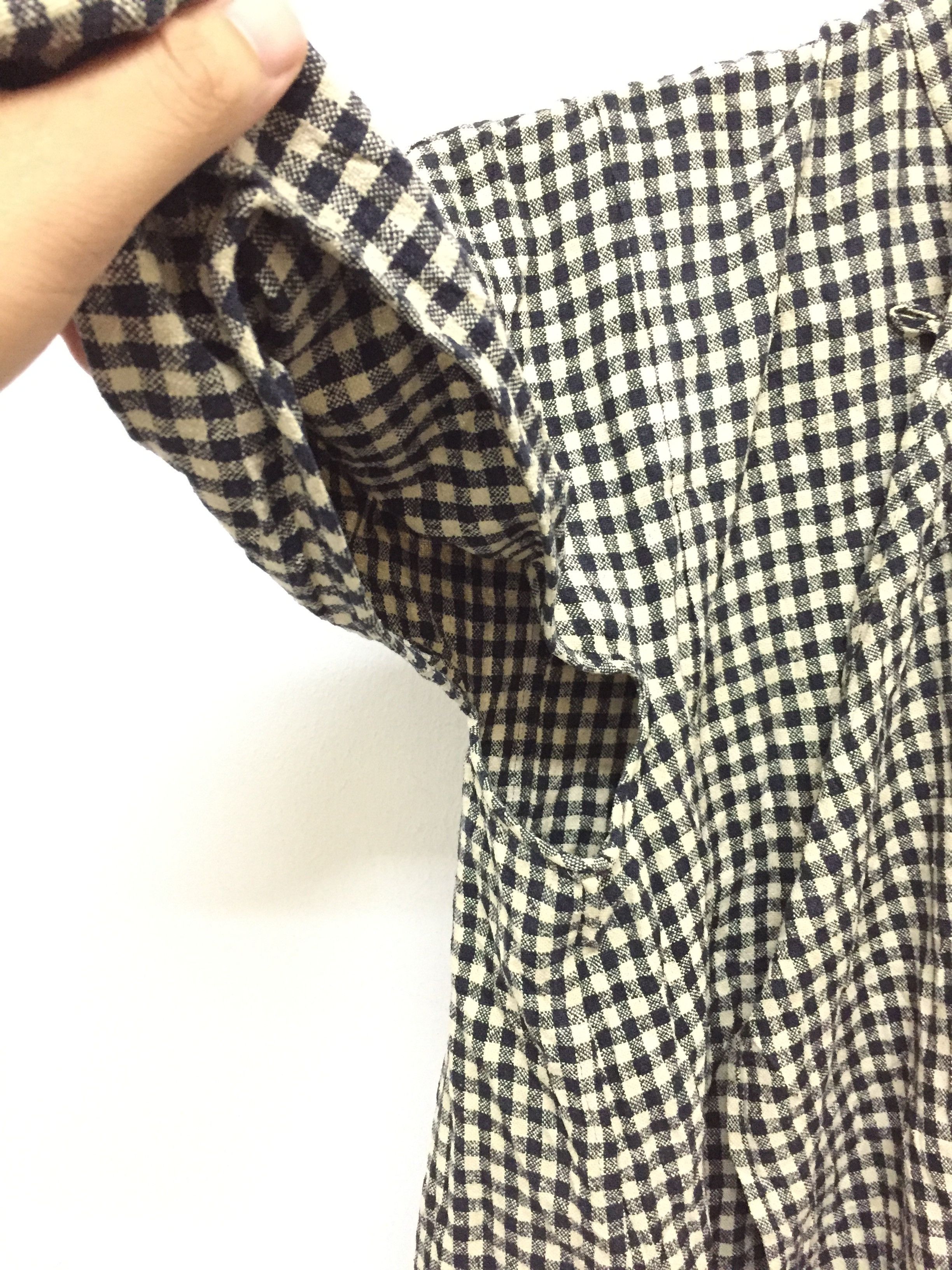 Comme des Garcons × Rei Kawakubo 70's Asymmetrical Mandarin checkered Shirt Size L / US 10 / IT 46 - 11 Thumbnail
