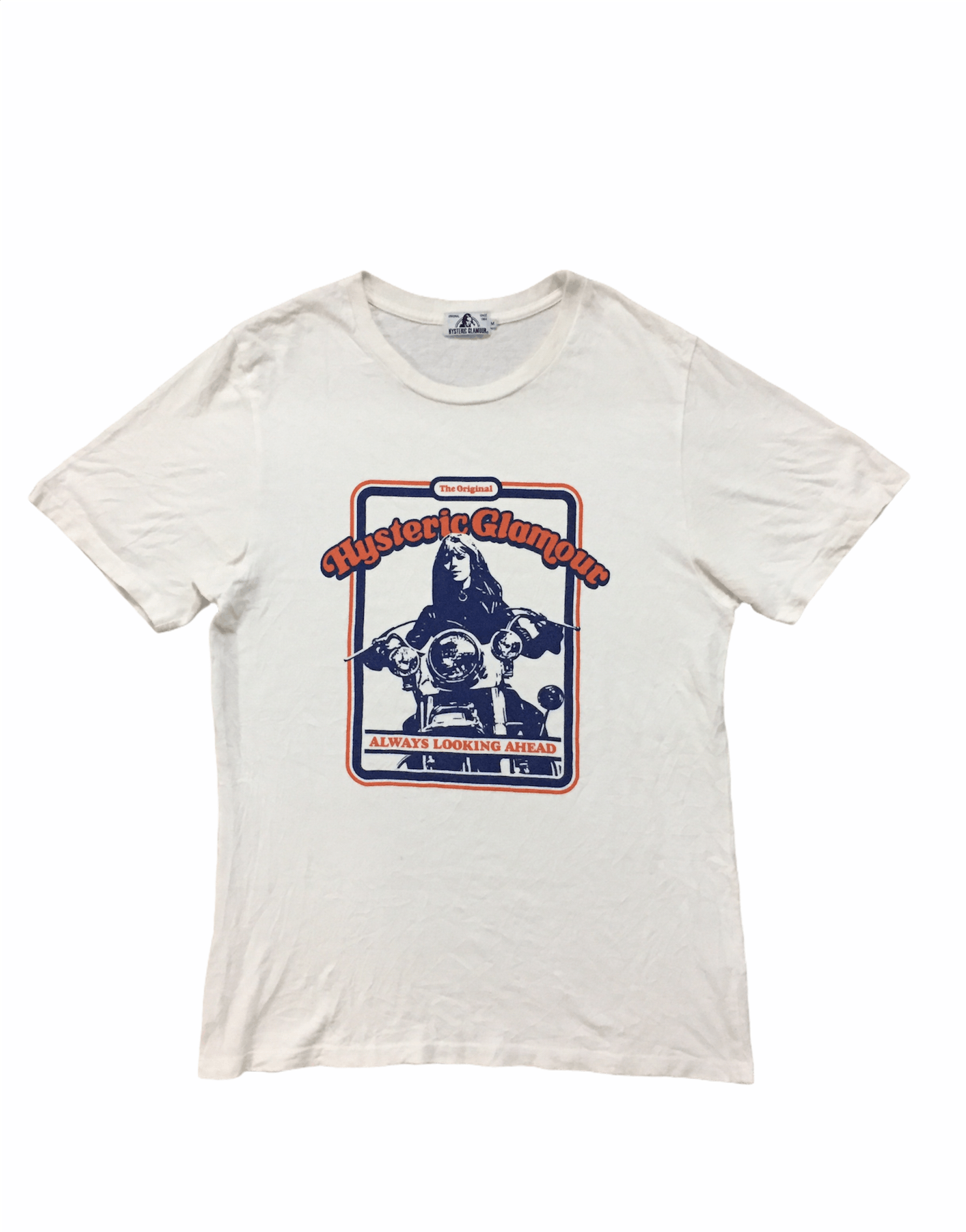 image of Hysteric Glamour Hysteric Rider Iconic Woman Tee in White, Men's (Size Medium)