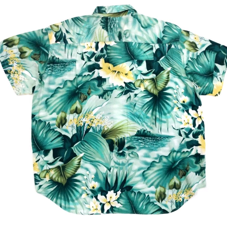 Vintage VTG JEAN COX RAYON GREEN FLORAL ALOHA SHIRT Size US XL / EU 56 / 4 - 2 Thumbnail