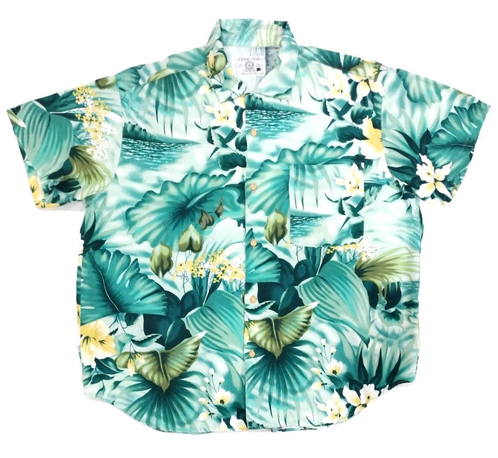 Vintage VTG JEAN COX RAYON GREEN FLORAL ALOHA SHIRT Size US XL / EU 56 / 4 - 1 Thumbnail