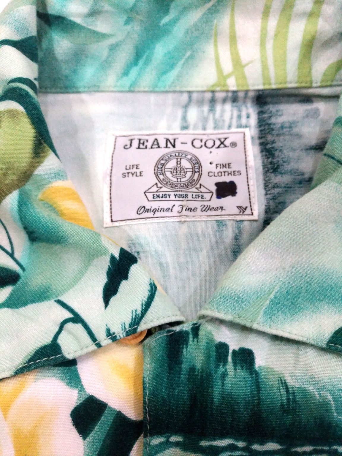 Vintage VTG JEAN COX RAYON GREEN FLORAL ALOHA SHIRT Size US XL / EU 56 / 4 - 5 Thumbnail