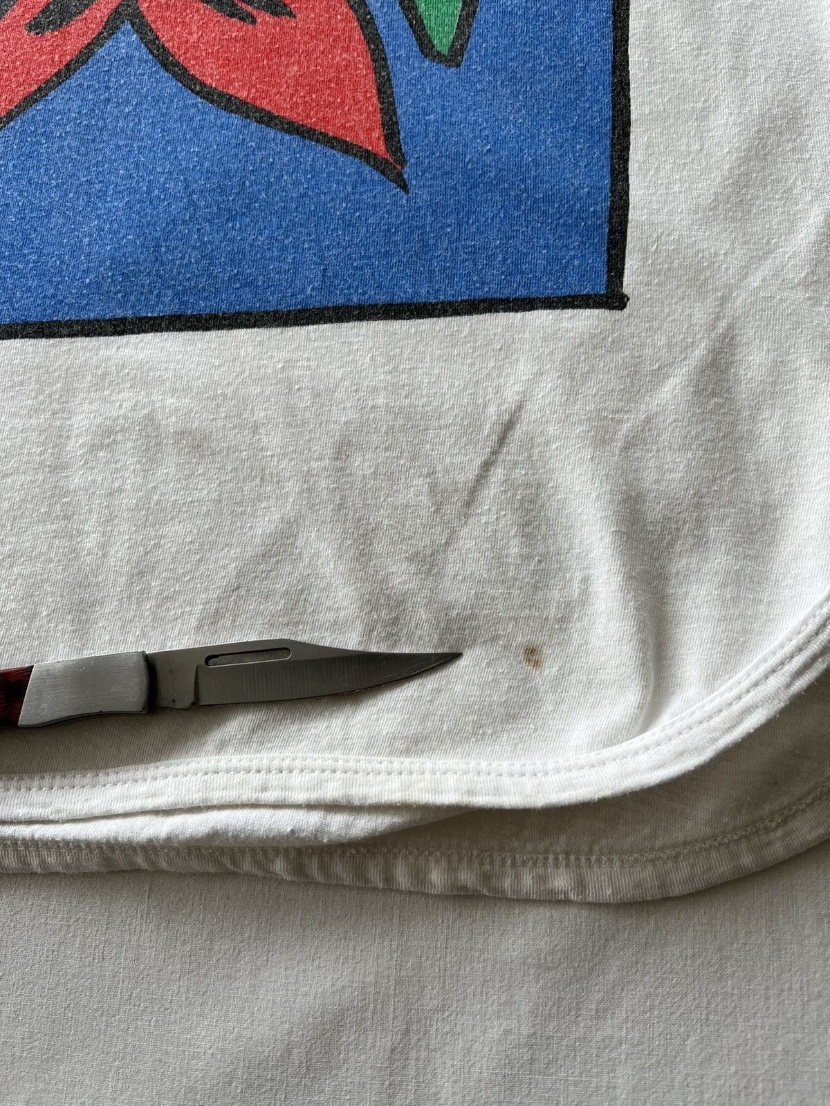Vintage Vintage 90s Art Single Stitch White Tee Size US XL / EU 56 / 4 - 18 Thumbnail
