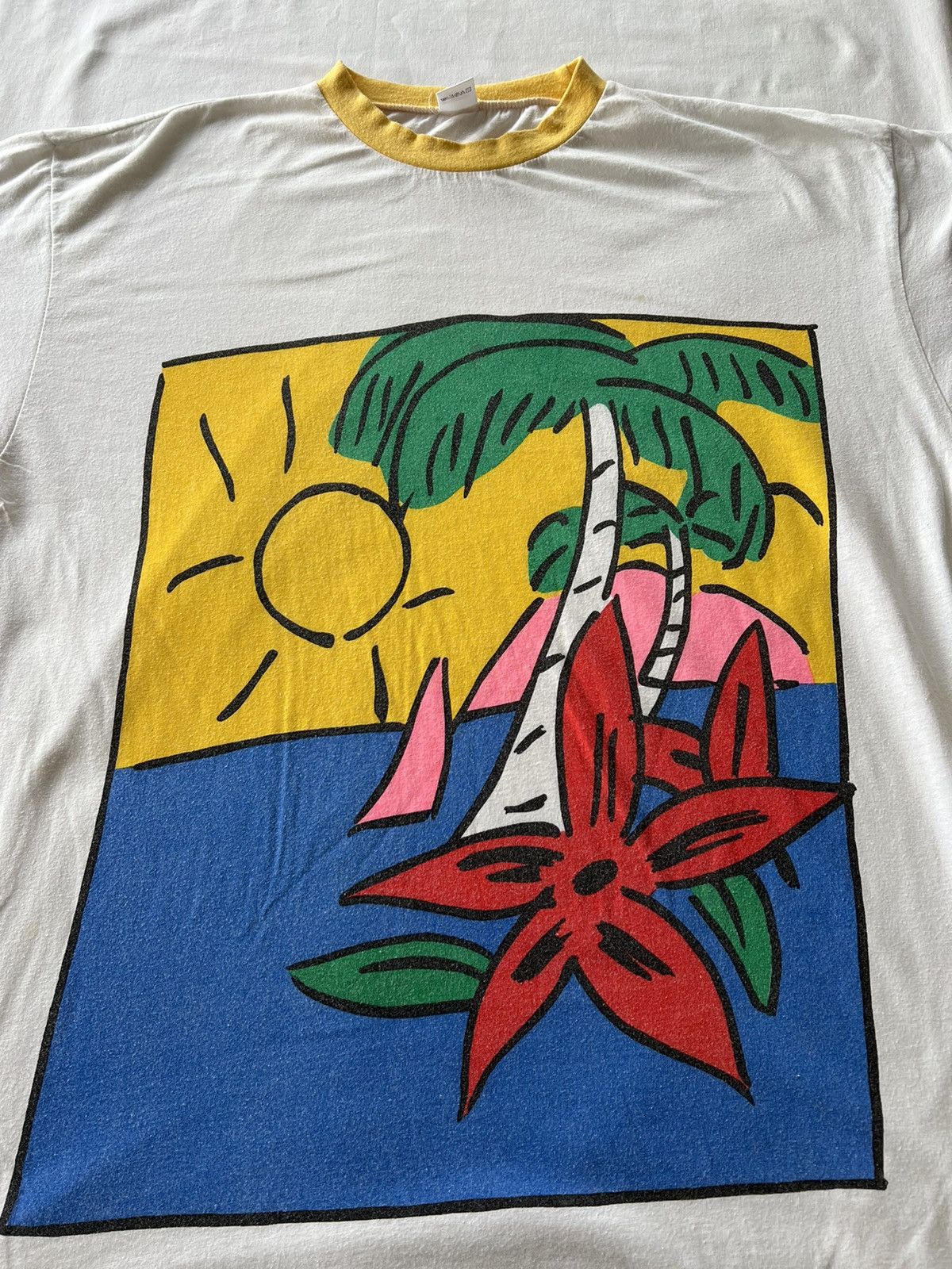 Vintage Vintage 90s Art Single Stitch White Tee Size US XL / EU 56 / 4 - 14 Thumbnail