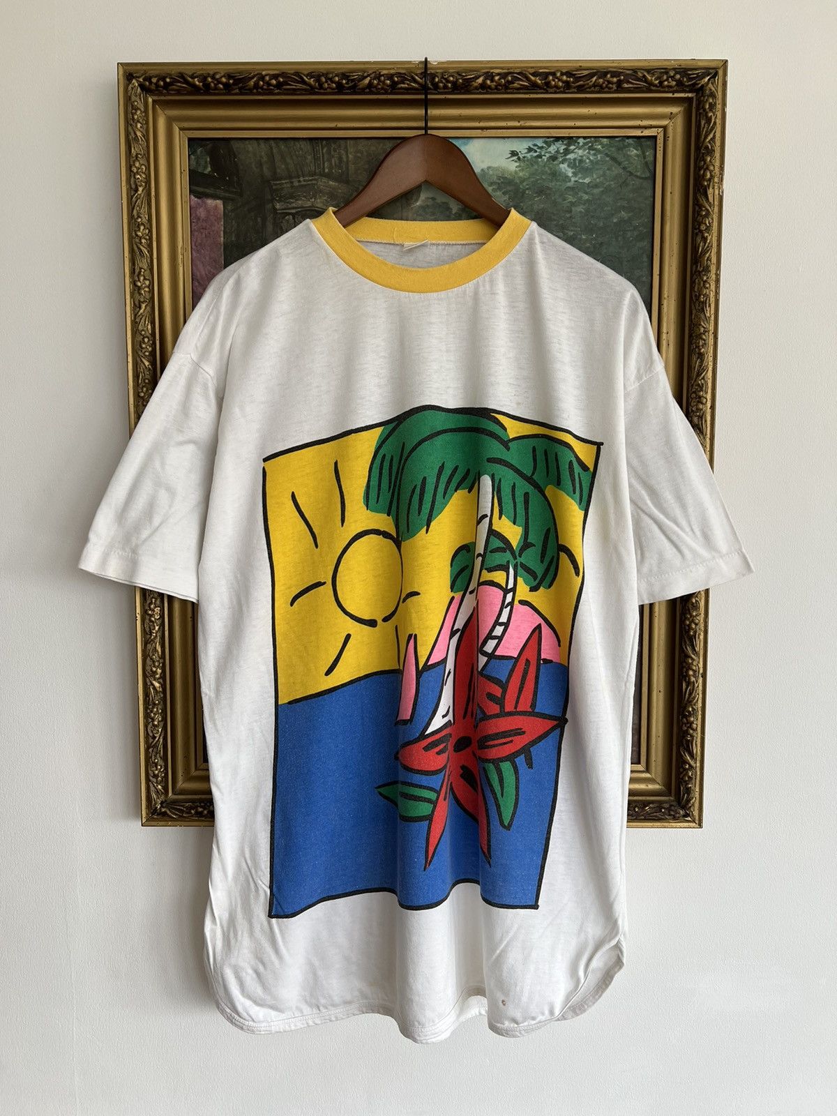 Vintage 90s Art Single Stitch White Tee