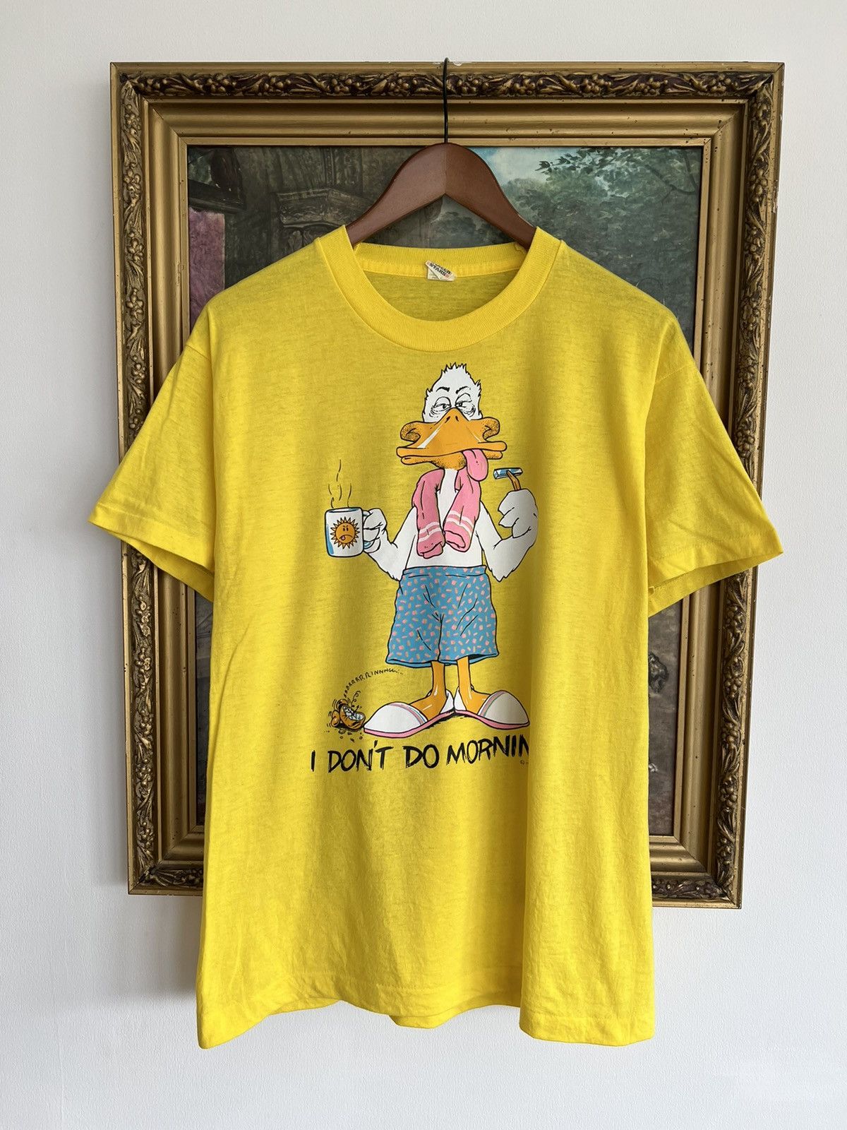 Band Tees Vintage 1988 Donald Duck Killer Air Waves Yellow Tee Size US L / EU 52-54 / 3 - 1 Thumbnail