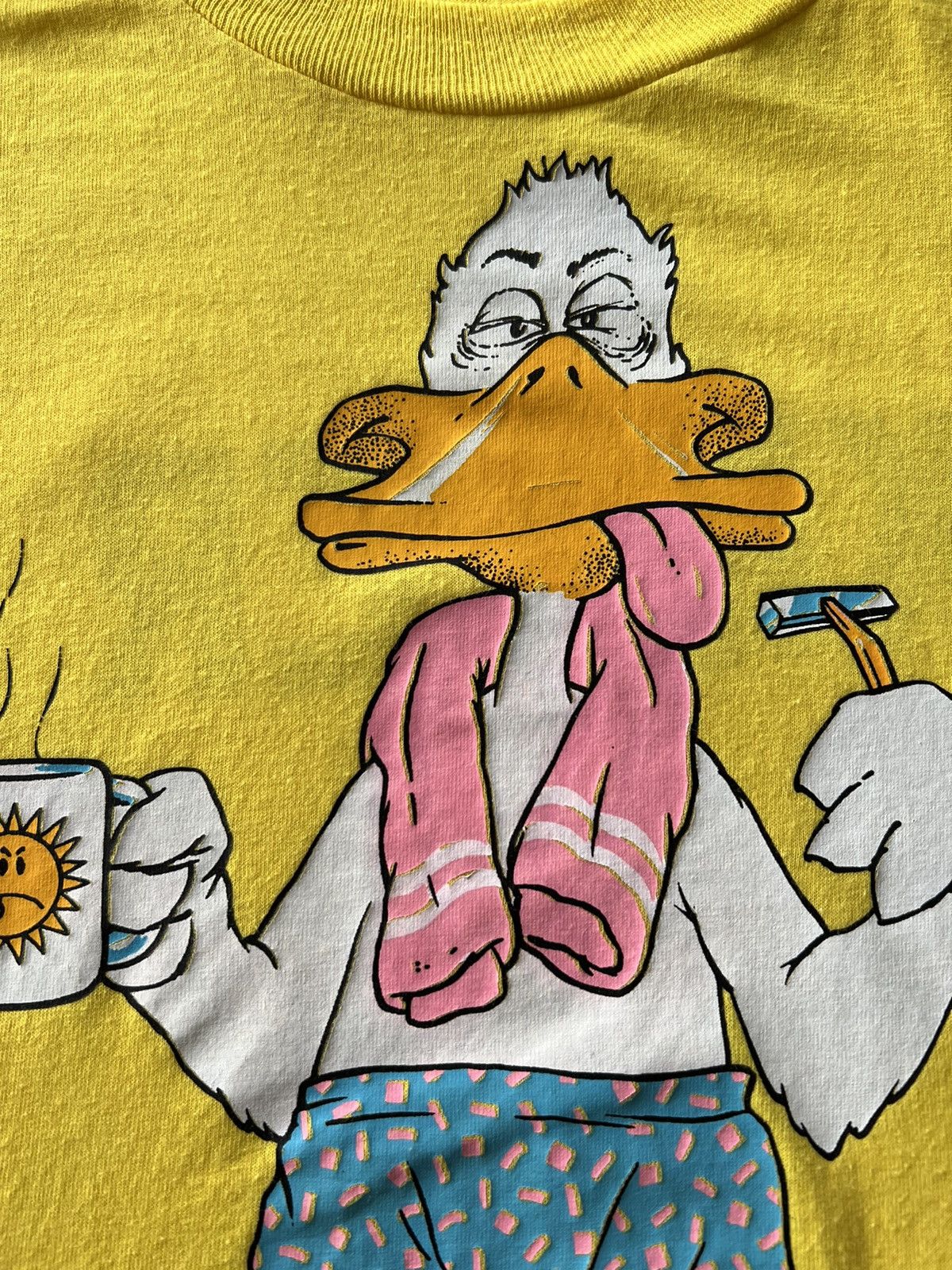 Band Tees Vintage 1988 Donald Duck Killer Air Waves Yellow Tee Size US L / EU 52-54 / 3 - 5 Thumbnail