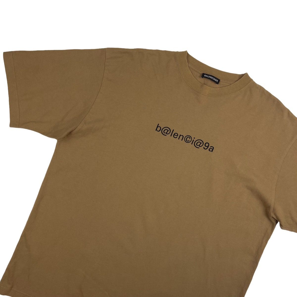 Image of Balenciaga Copyright Brown T Shirt, Men's (Size XL)