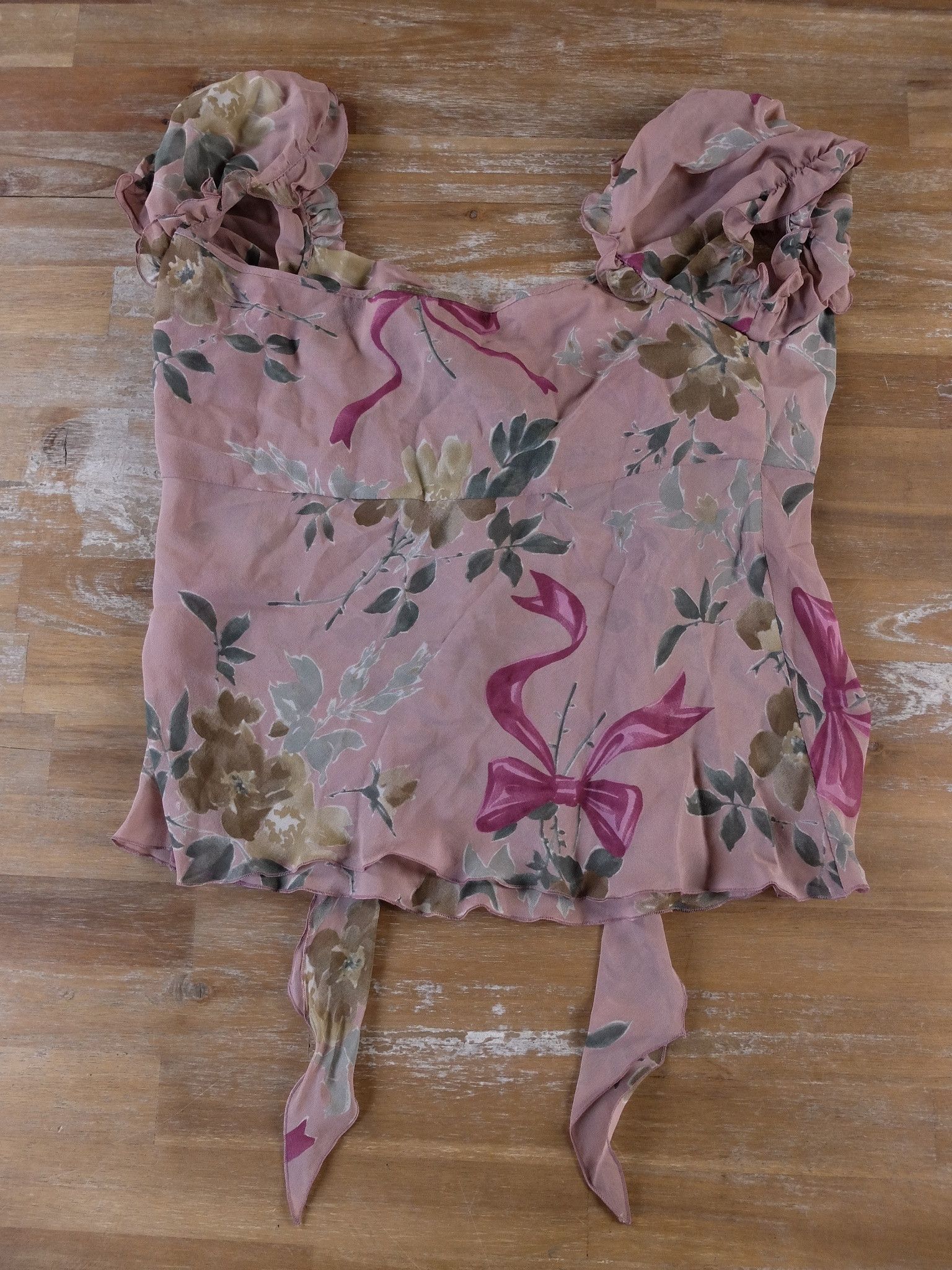 Moschino MOSCHINO Cheap & Chic dusty rose silk floral blouse 40 Size S / US 4 / IT 40 - 1 Thumbnail