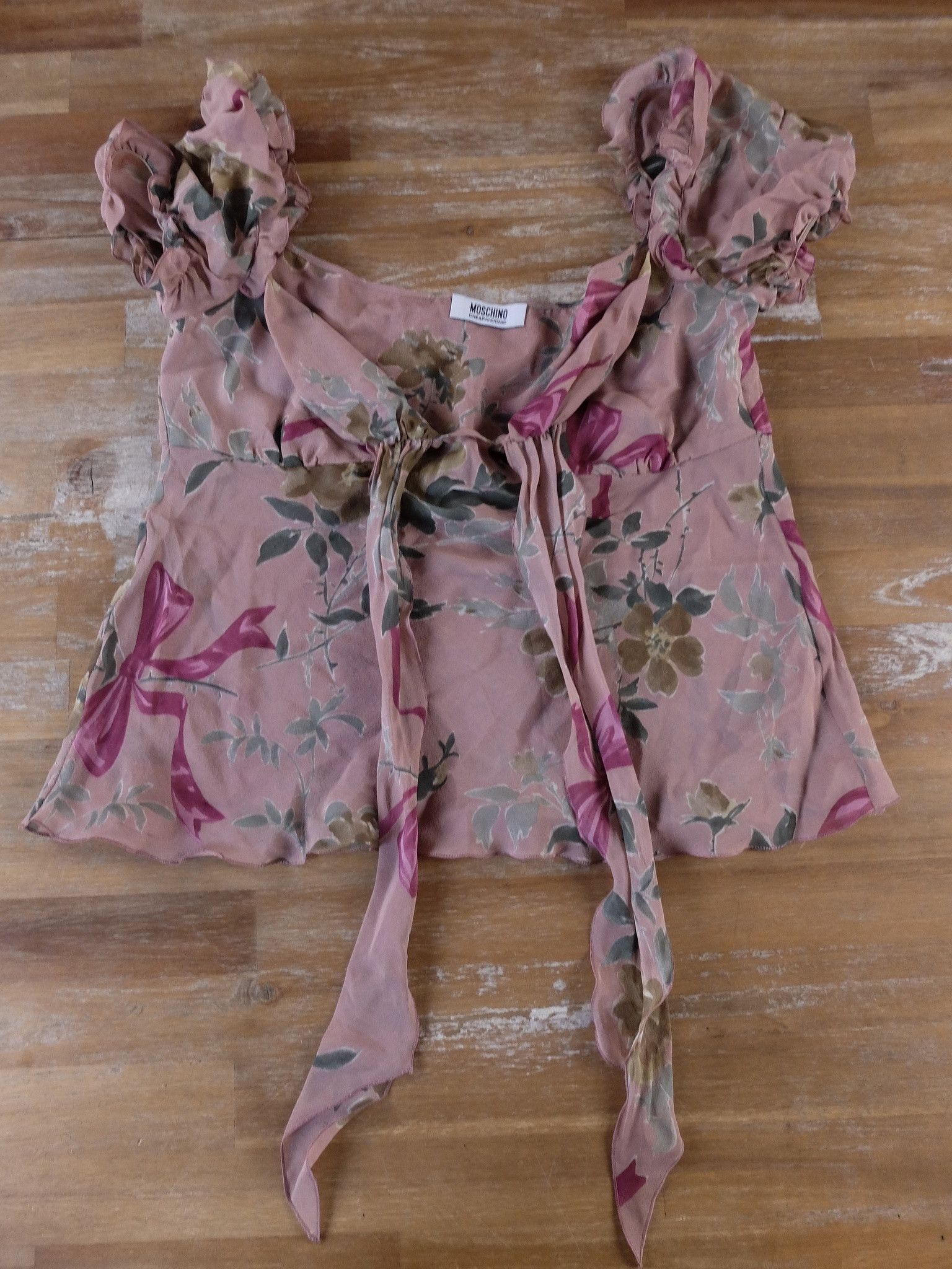 Moschino MOSCHINO Cheap & Chic dusty rose silk floral blouse 40 Size S / US 4 / IT 40 - 3 Thumbnail