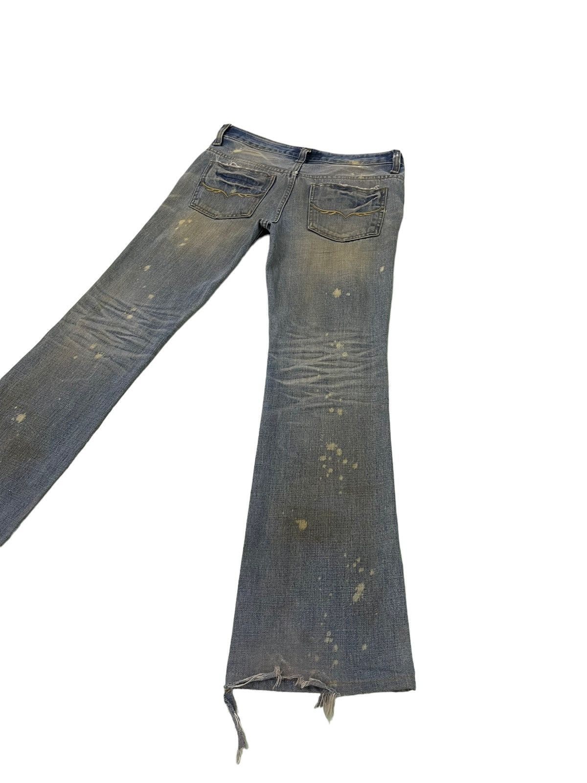 Japanese Brand Flare Jeans Fuga Distress Denim Low Rise Boot Cut 4🟦6 Size US 31 - 13 Thumbnail