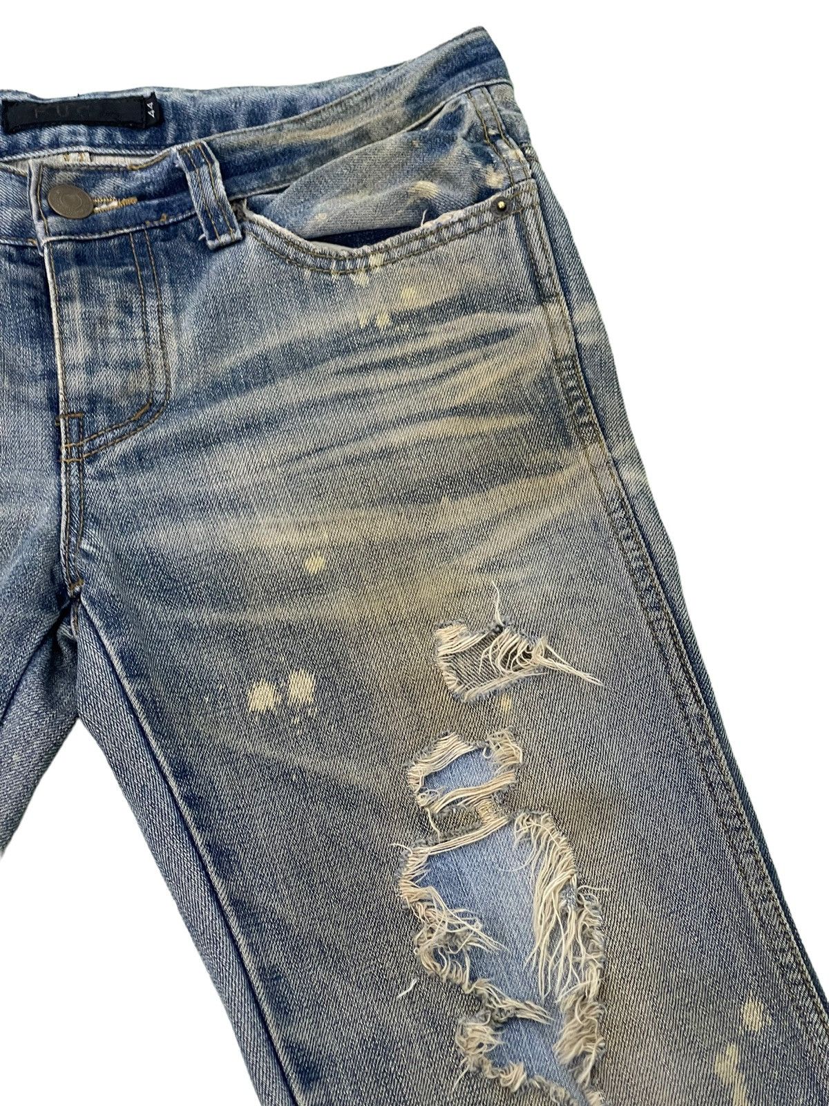 Japanese Brand Flare Jeans Fuga Distress Denim Low Rise Boot Cut 4🟦6 Size US 31 - 9 Thumbnail