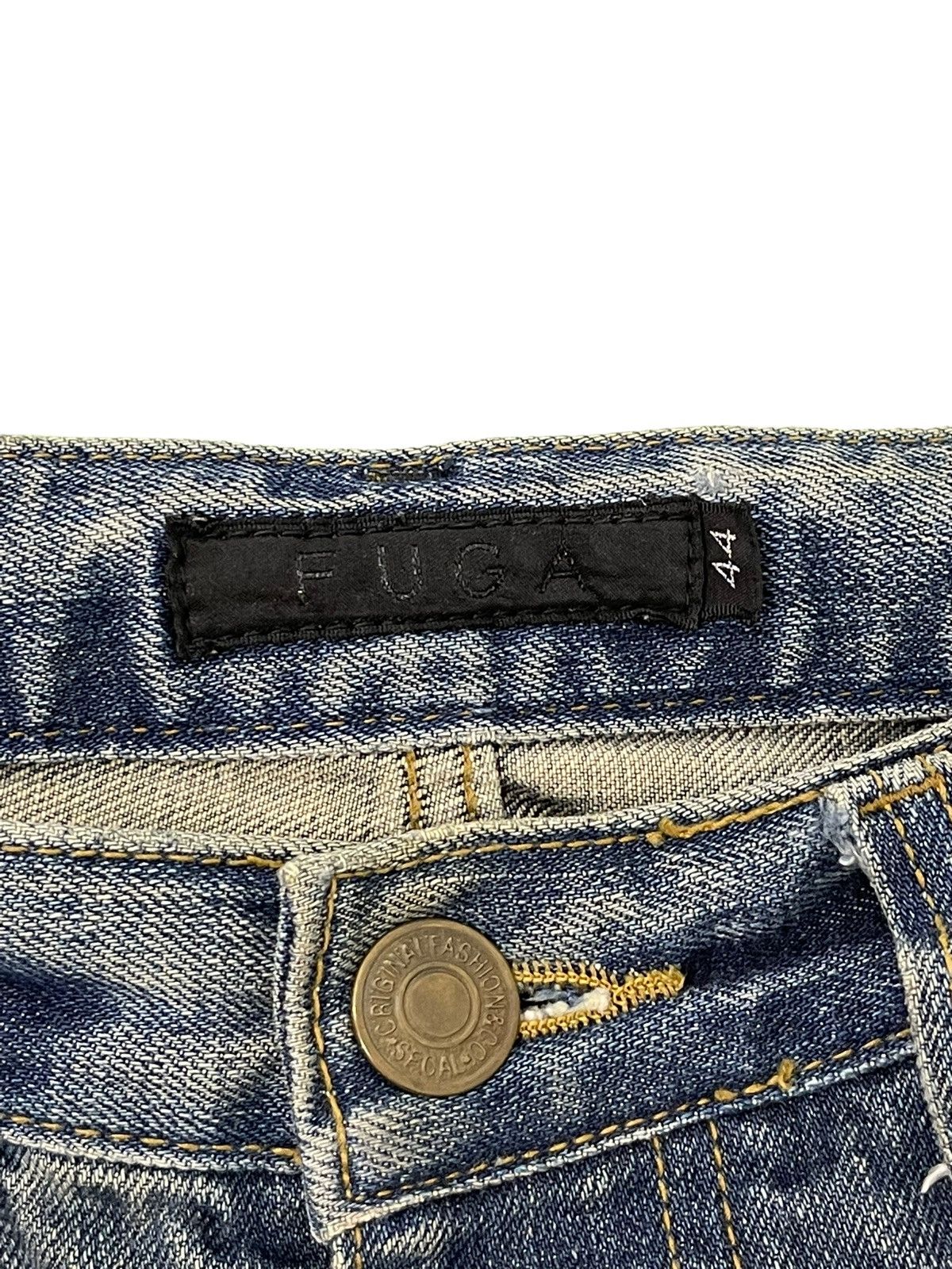 Japanese Brand Flare Jeans Fuga Distress Denim Low Rise Boot Cut 4🟦6 Size US 31 - 10 Thumbnail