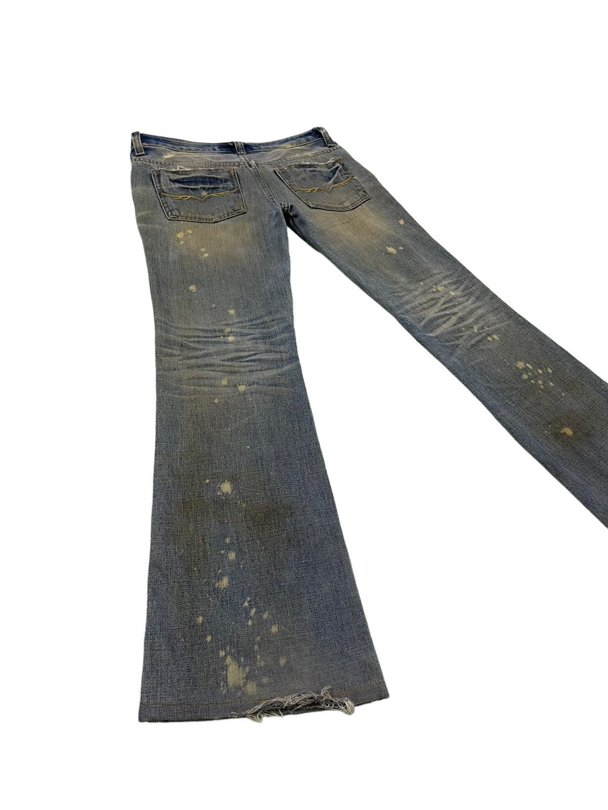 Japanese Brand Flare Jeans Fuga Distress Denim Low Rise Boot Cut 4🟦6 Size US 31 - 12 Thumbnail