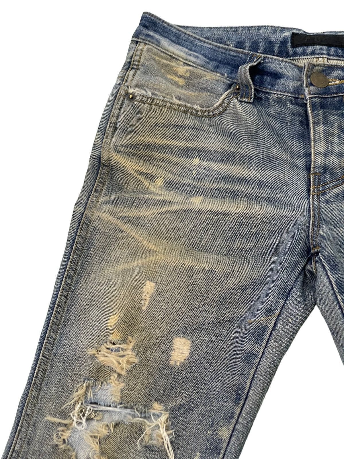Japanese Brand Flare Jeans Fuga Distress Denim Low Rise Boot Cut 4🟦6 Size US 31 - 8 Thumbnail