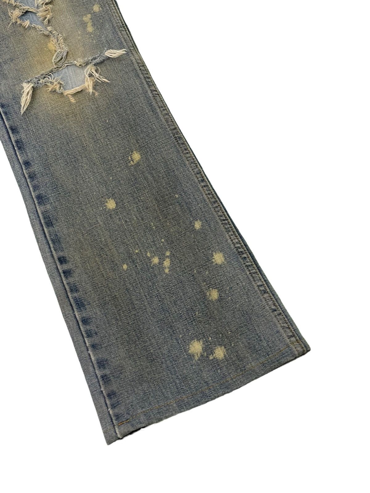 Japanese Brand Flare Jeans Fuga Distress Denim Low Rise Boot Cut 4🟦6 Size US 31 - 4 Thumbnail