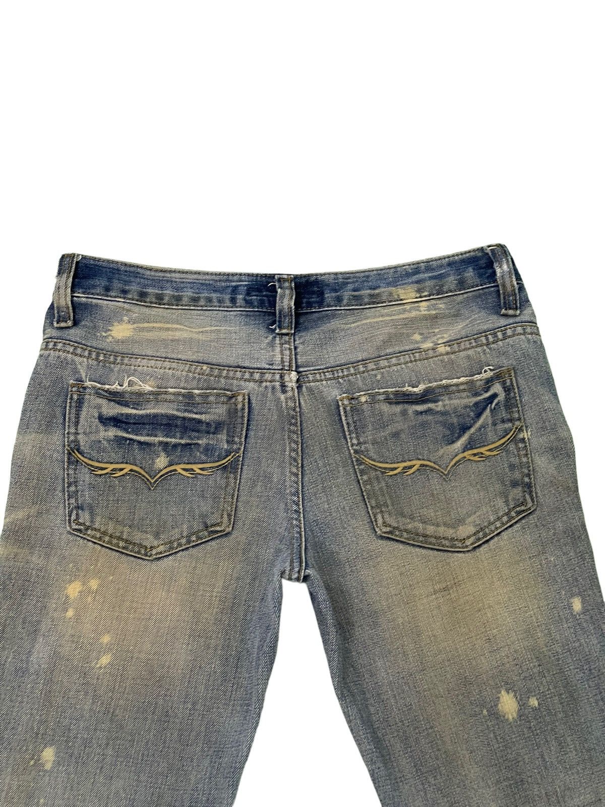 Japanese Brand Flare Jeans Fuga Distress Denim Low Rise Boot Cut 4🟦6 Size US 31 - 18 Thumbnail