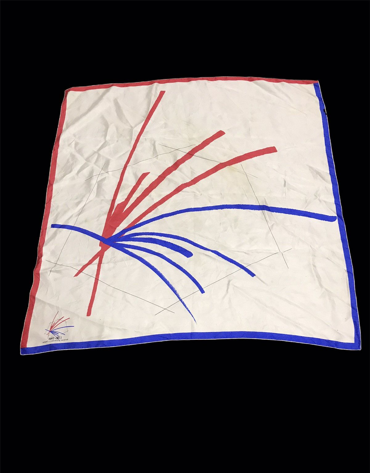 Other Vintage 80s Silk Scarf Art Nice Design Promo Anniversary Size ONE SIZE - 2 Thumbnail