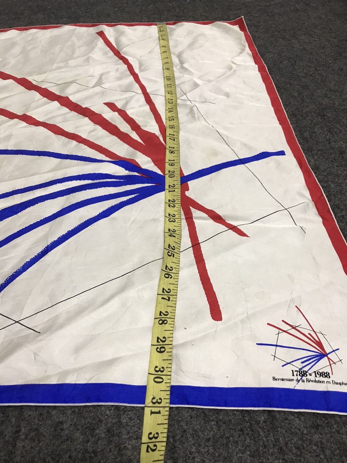 Other Vintage 80s Silk Scarf Art Nice Design Promo Anniversary Size ONE SIZE - 5 Thumbnail