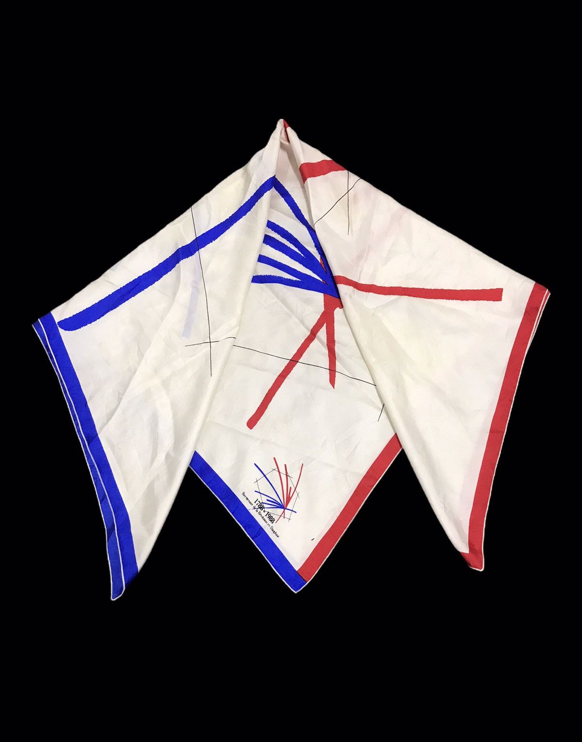 Other Vintage 80s Silk Scarf Art Nice Design Promo Anniversary Size ONE SIZE - 3 Thumbnail