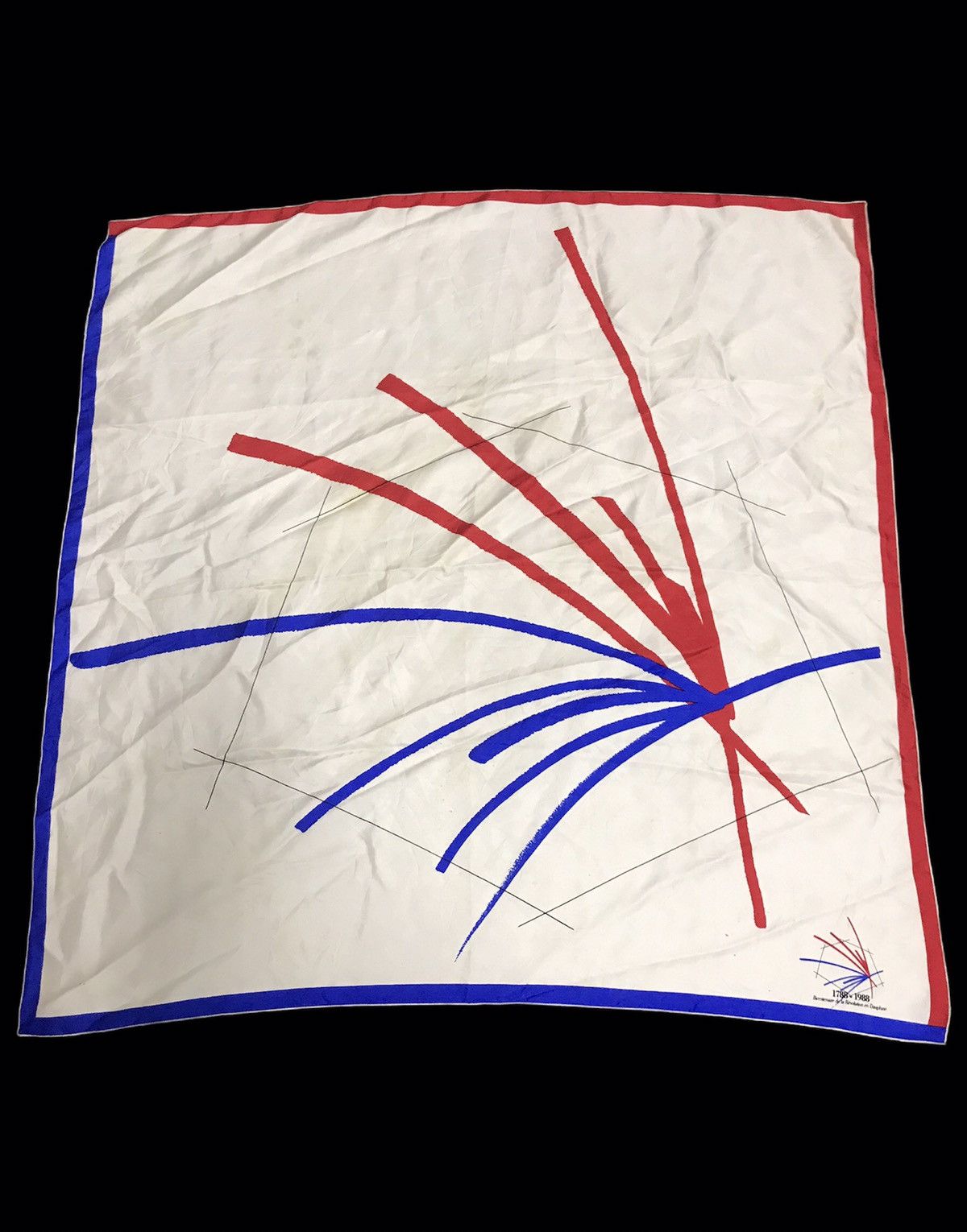 Other Vintage 80s Silk Scarf Art Nice Design Promo Anniversary Size ONE SIZE - 1 Thumbnail
