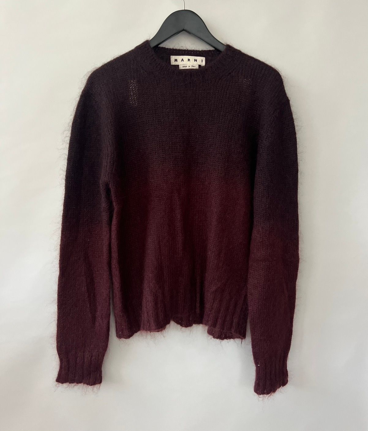Pre-owned Marni Ombre Mohair Sweater In Burgundy