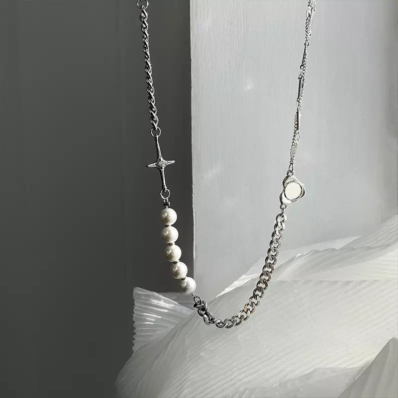 Jewelry × Vintage Pearl Cuban Chain Cross Jewelry Necklace Size ONE SIZE - 4 Thumbnail