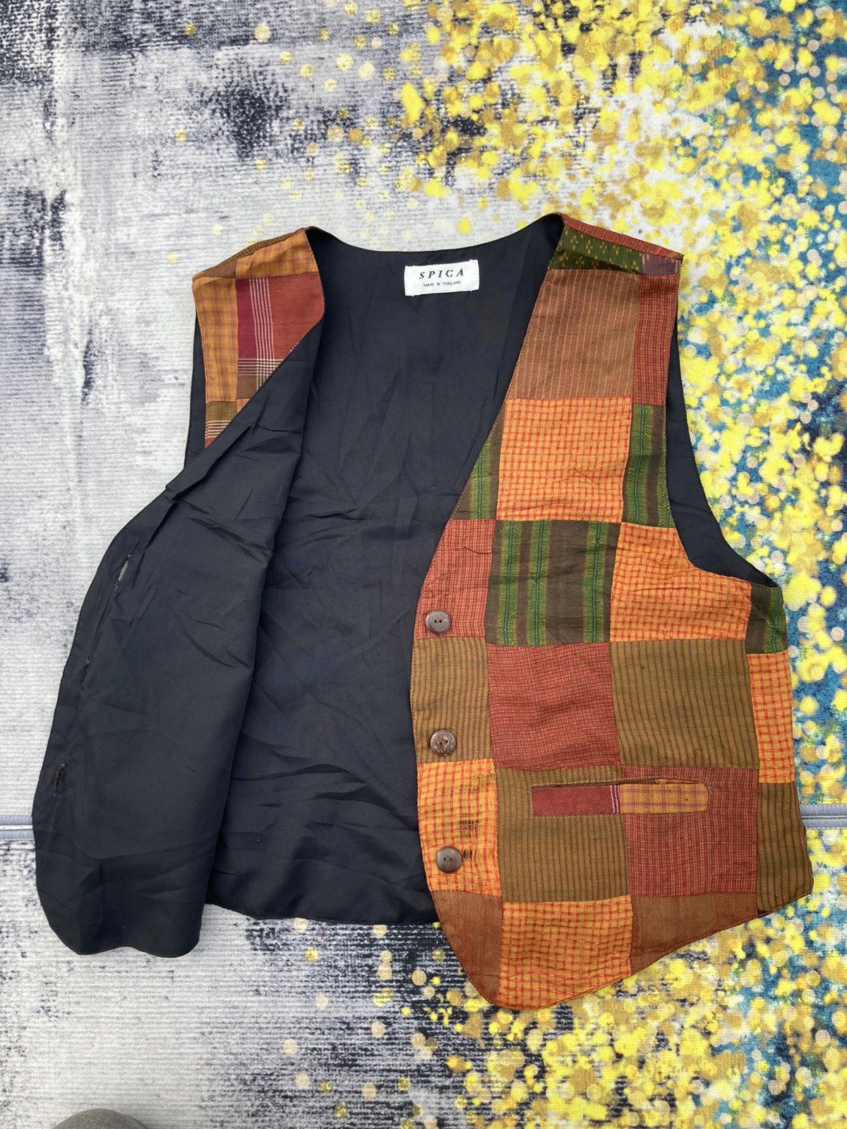 Japanese Brand SPICA PATCHWORK VEST Size US M / EU 48-50 / 2 - 2 Thumbnail