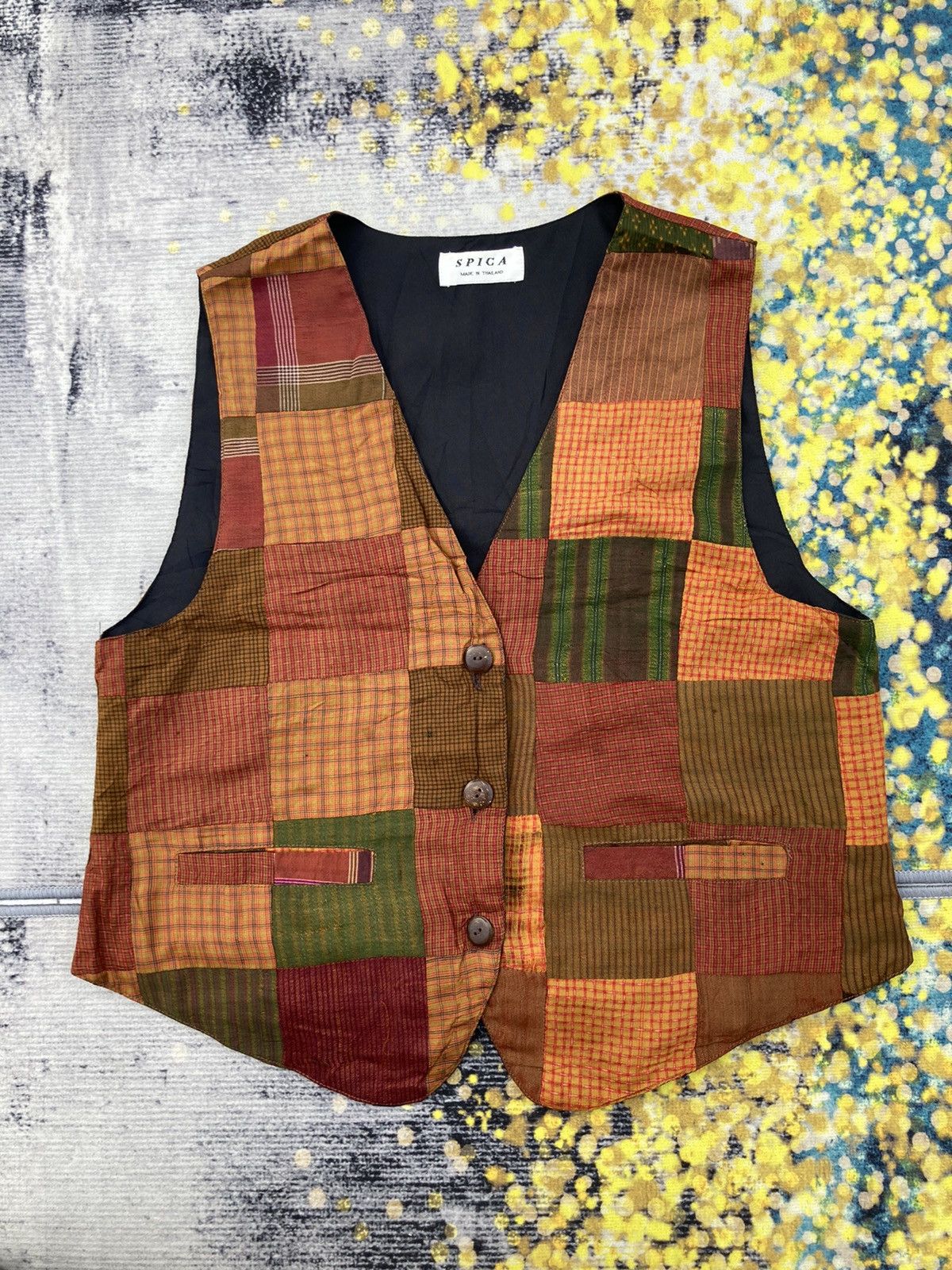 Japanese Brand SPICA PATCHWORK VEST Size US M / EU 48-50 / 2 - 1 Thumbnail