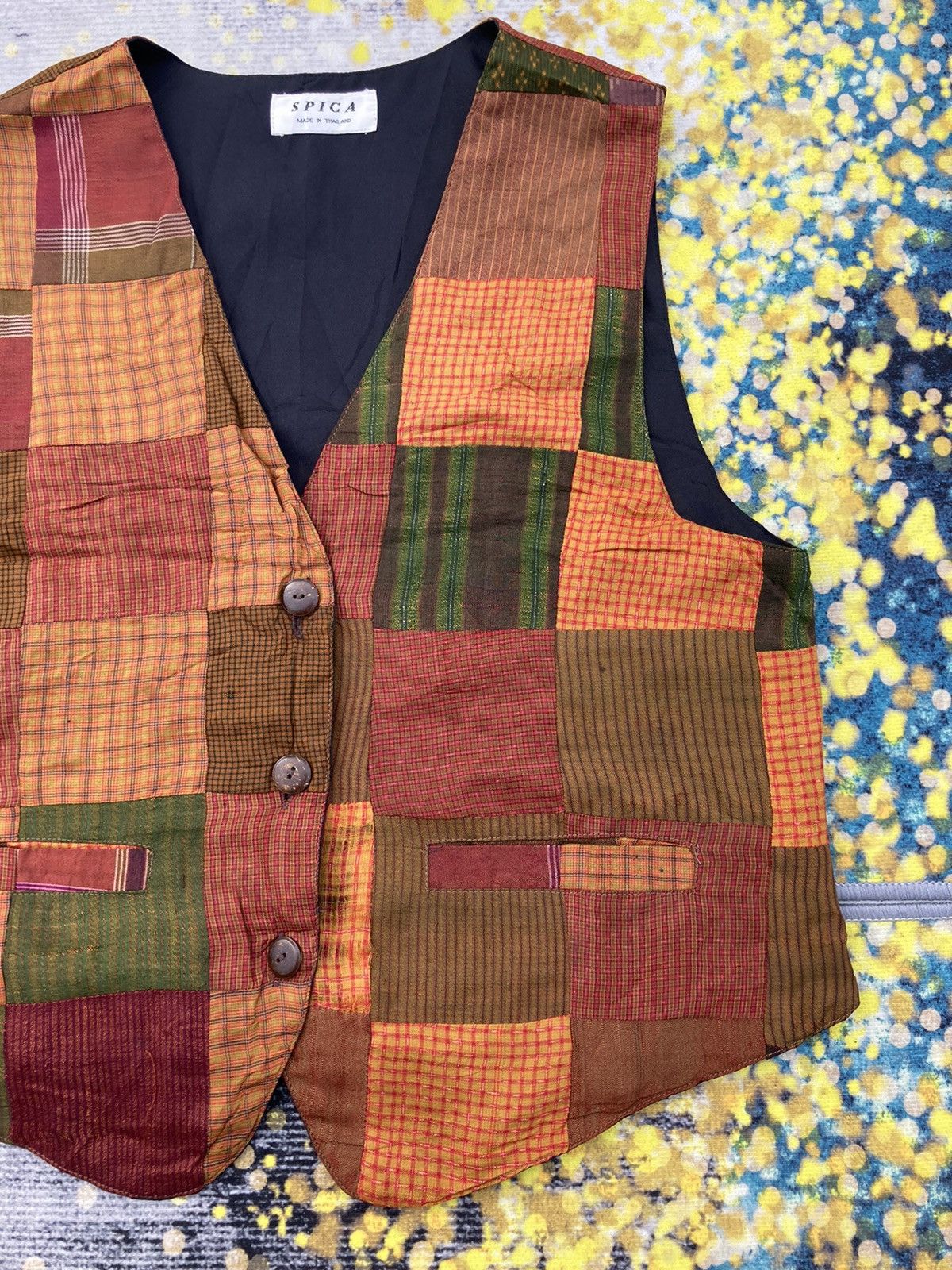 Japanese Brand SPICA PATCHWORK VEST Size US M / EU 48-50 / 2 - 4 Thumbnail