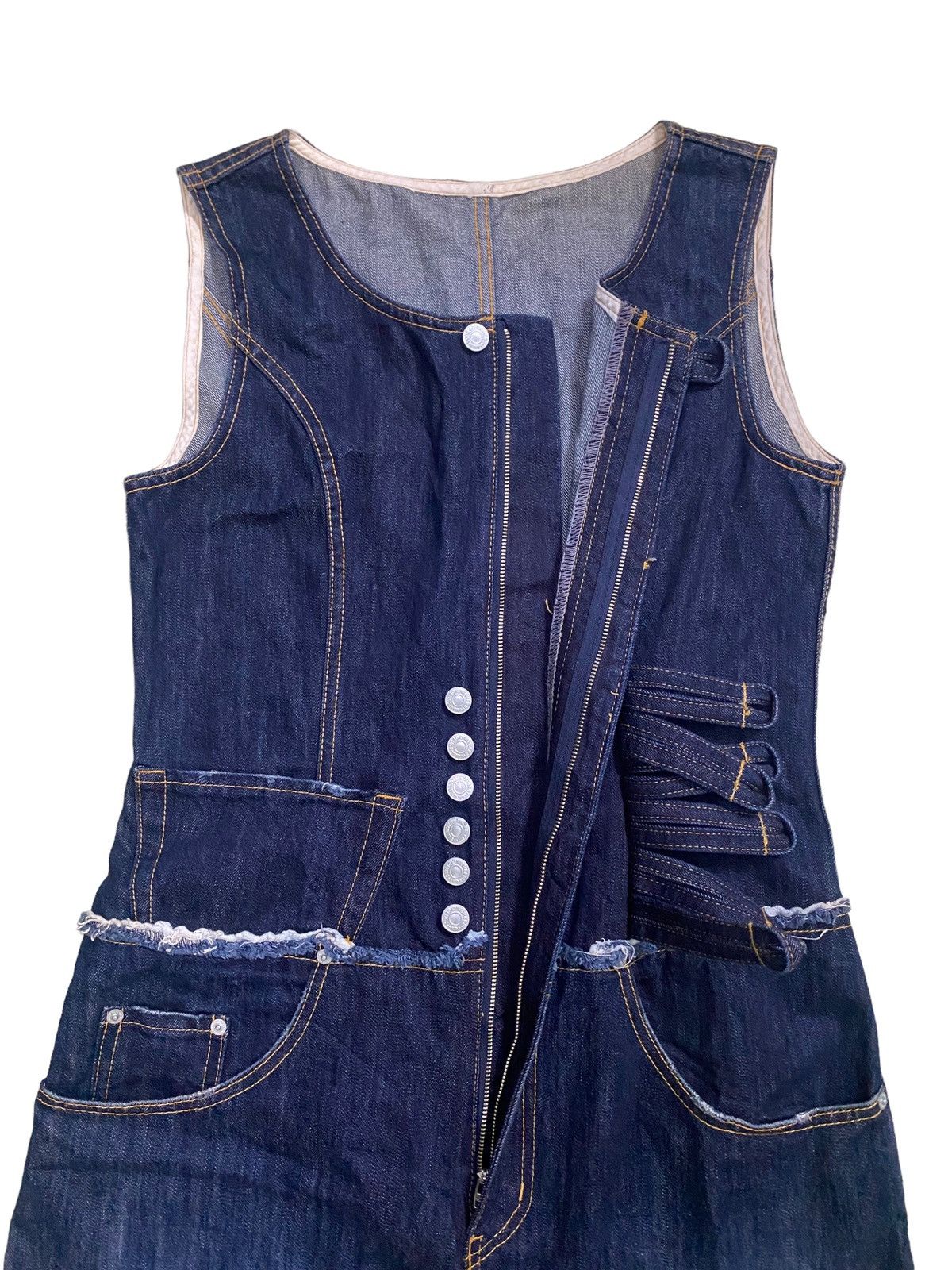 Issey Miyake 💥Issey Miyake Tank Top Shirt Denim Size M / US 6-8 / IT 42-44 - 5 Thumbnail