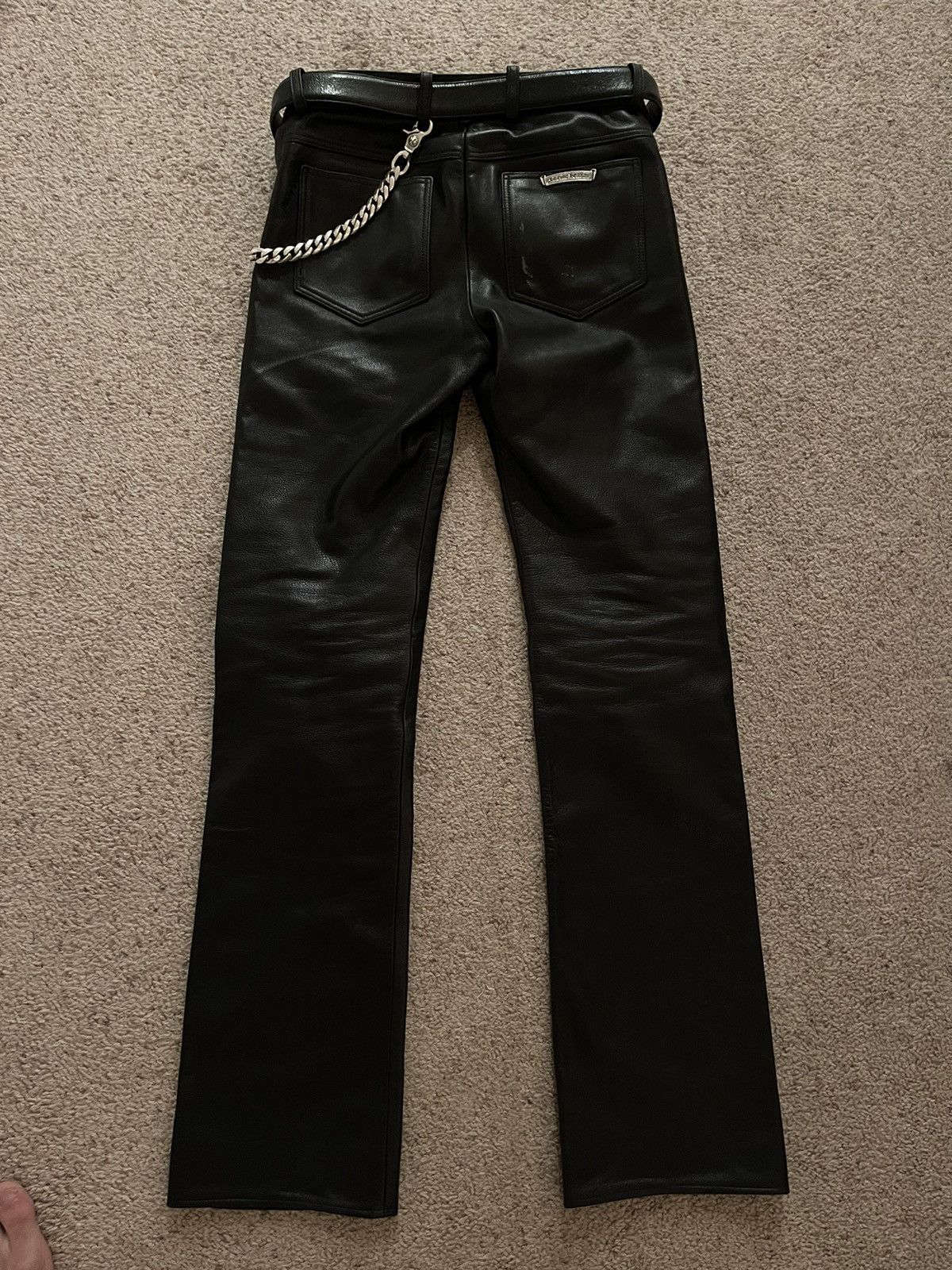 Chrome Hearts Leather Pants Chrome Hearts Fleur Knee | Grailed