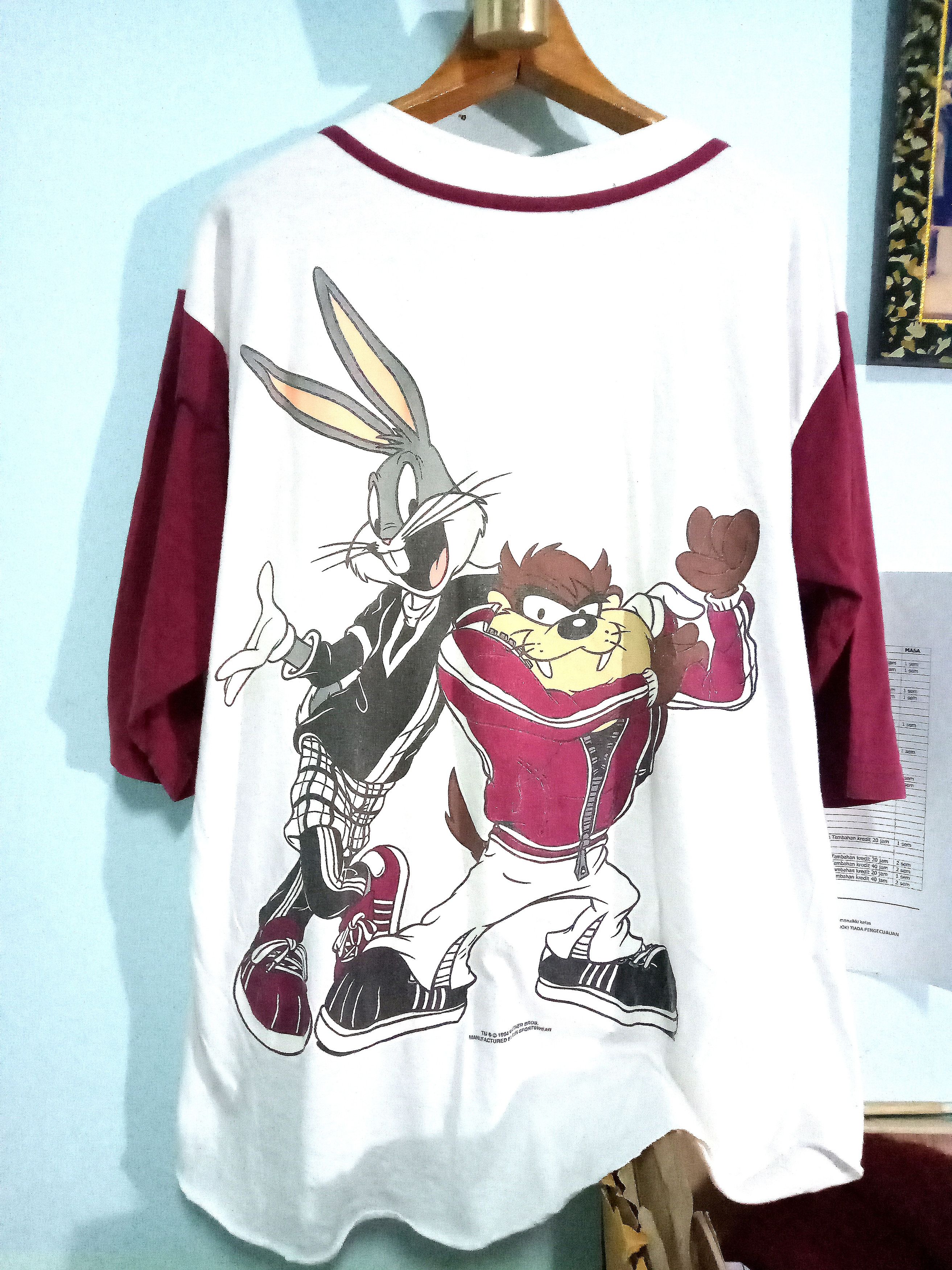 Cartoon Network Vintage 90s Looney Tunes Tazmanian X Bunny Raglan 1994 NBA Size US M / EU 48-50 / 2 - 1 Thumbnail