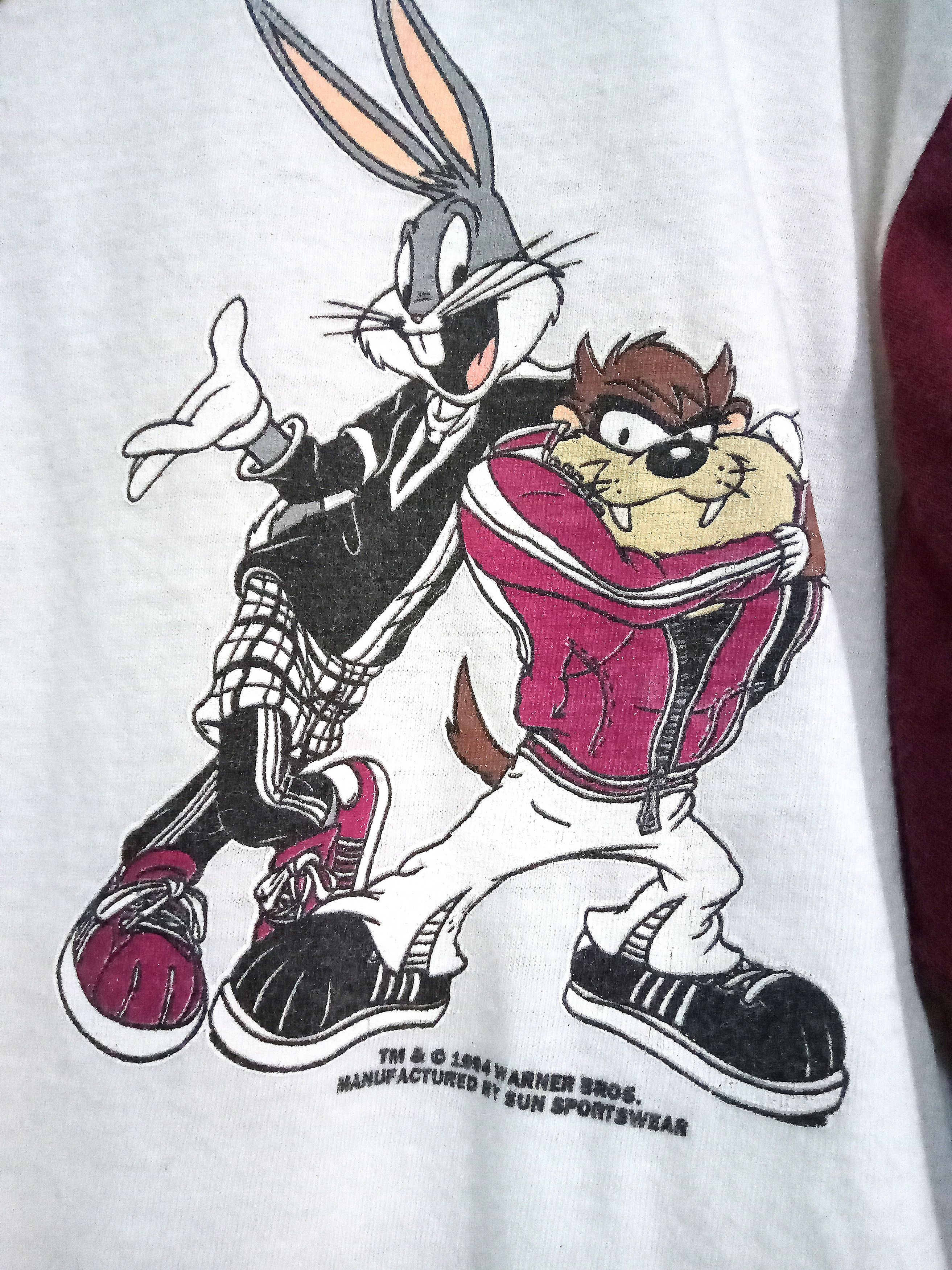 Cartoon Network Vintage 90s Looney Tunes Tazmanian X Bunny Raglan 1994 NBA Size US M / EU 48-50 / 2 - 6 Thumbnail